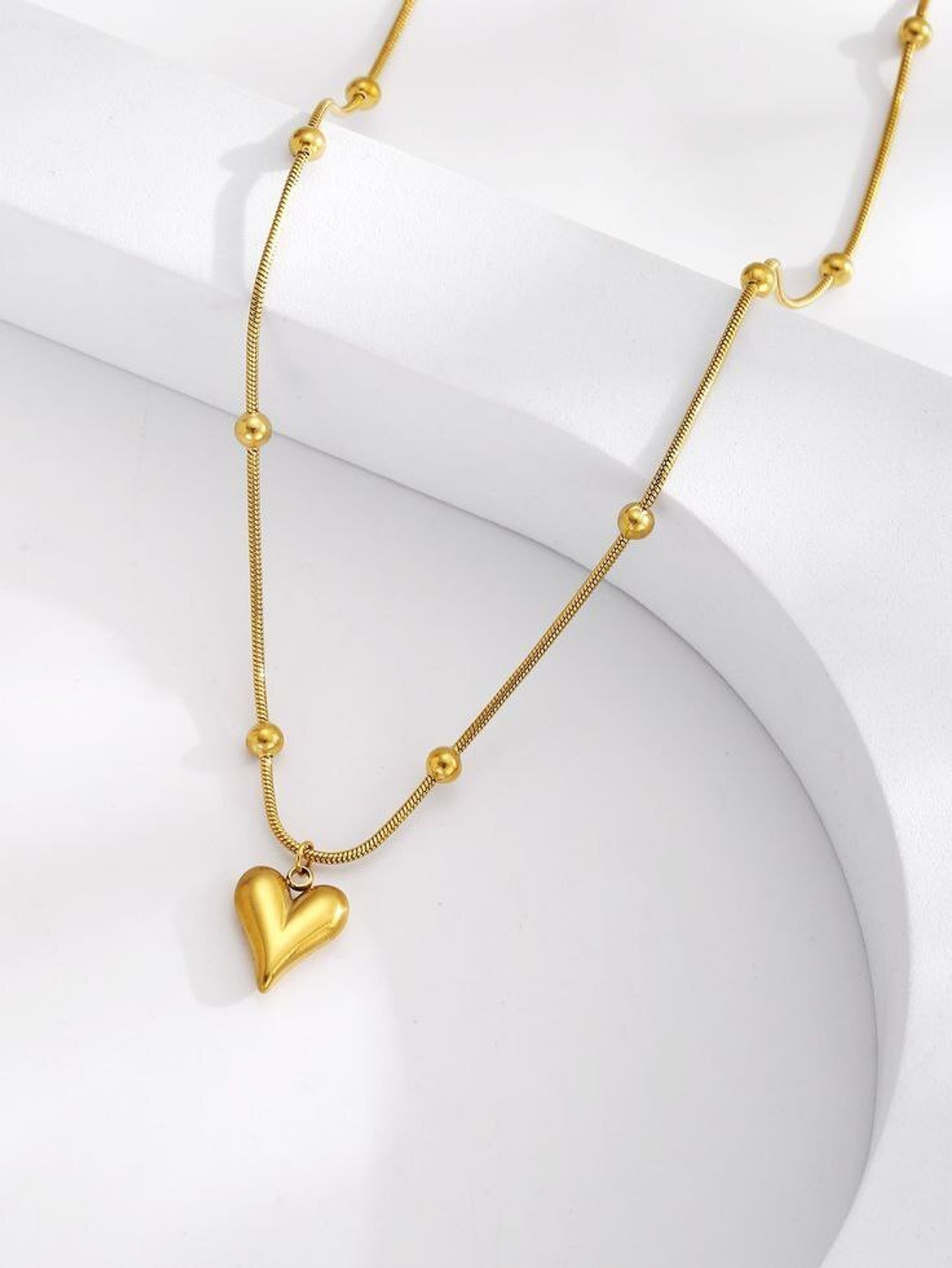 Image of SHURAAY Pink Crystal Solitaire Pendant Necklace for Women | Elegant Minimal Jewelry Crystal Gold-plated Plated Metal Necklace