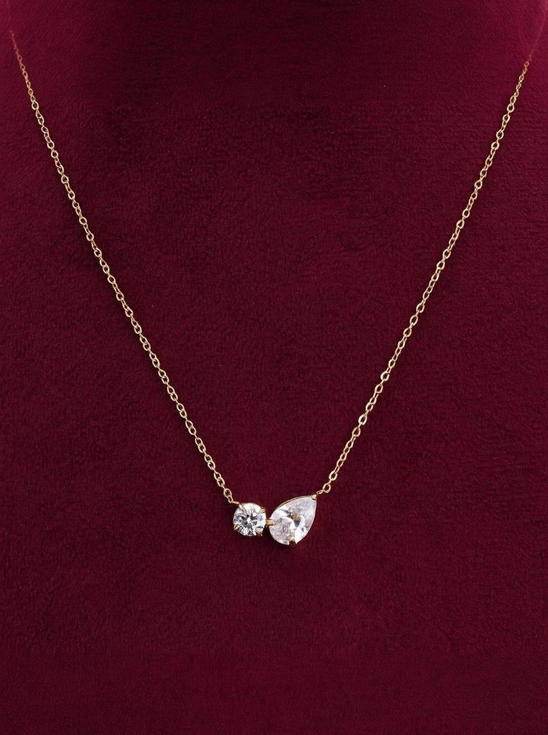 PALMONAS Double Drop Gold Chain Necklace - Image 1
