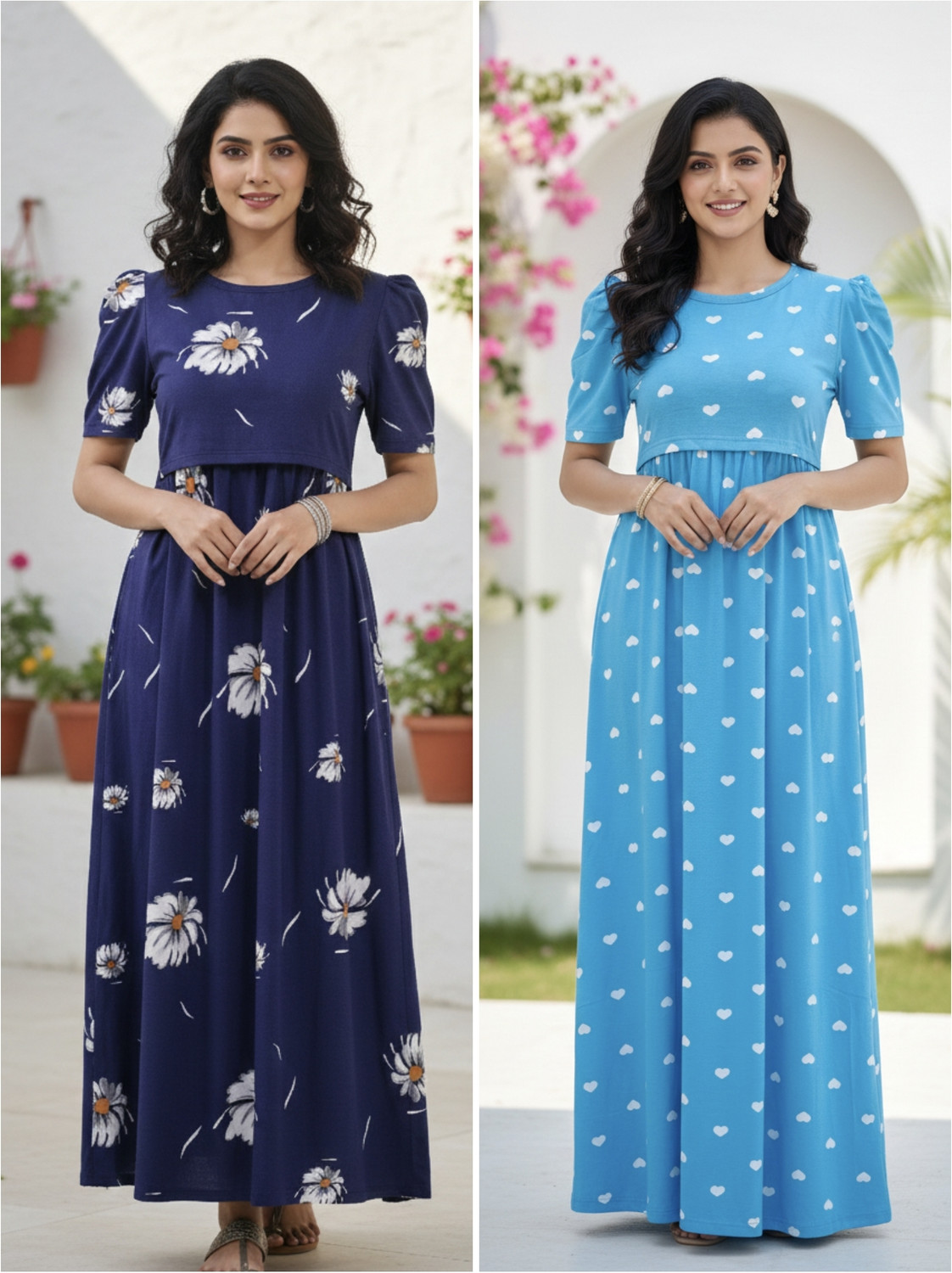Image of Diyabeauty Women Maternity /Nursing Nighty (Multicolor)