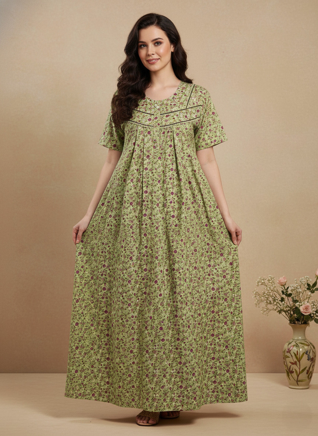 Image of Balnce Collection Women Nighty (Light Green)