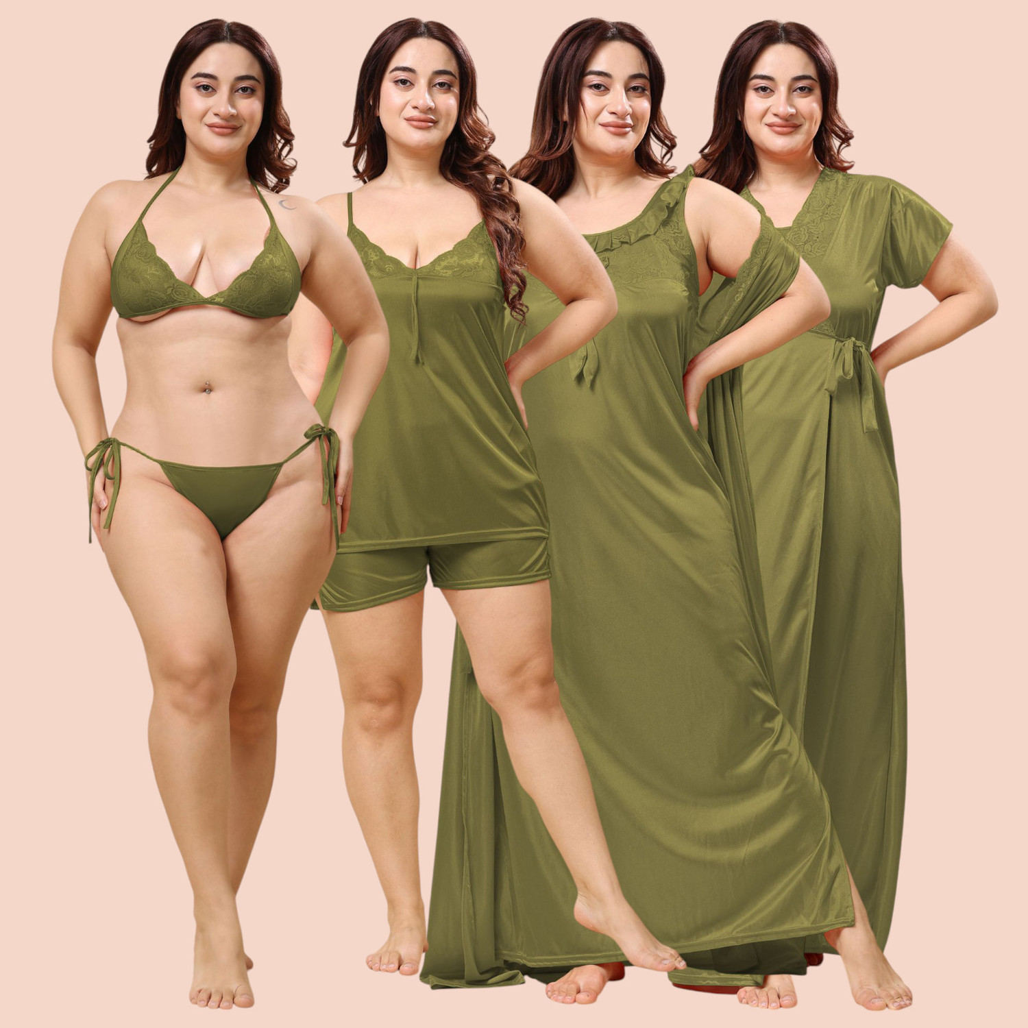 Image of Balnce Collection Women Nighty (Light Green)