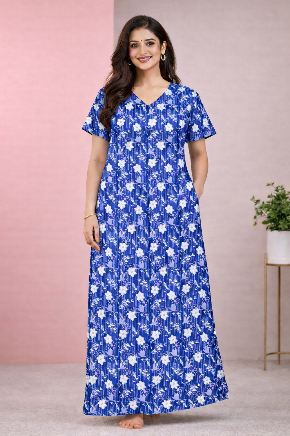 Image of HumaKart Pack of 2 Women Nighty (Multicolor)