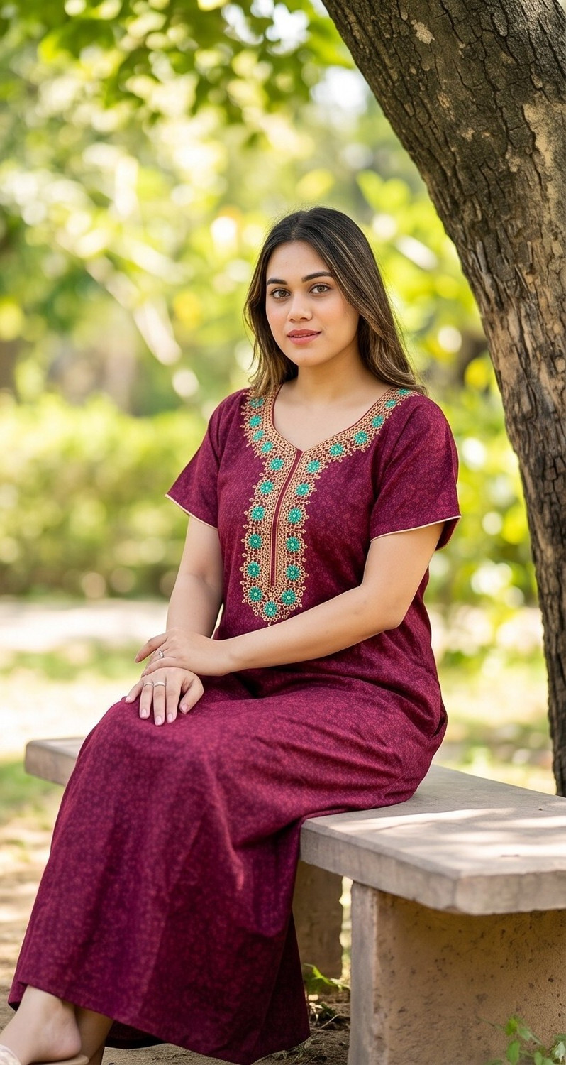 Image of RS Women Nighty (Maroon)