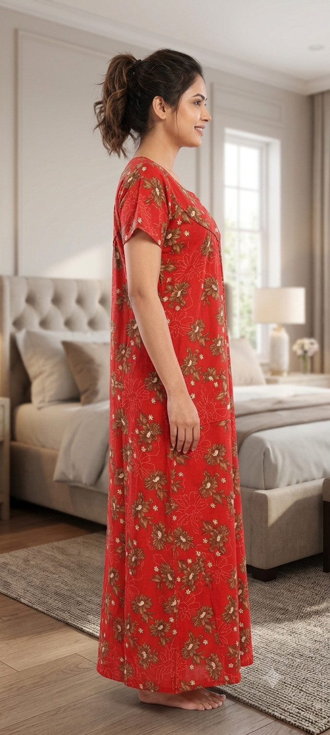 Image of Mehraj Fashion Women Nightdress (Red)