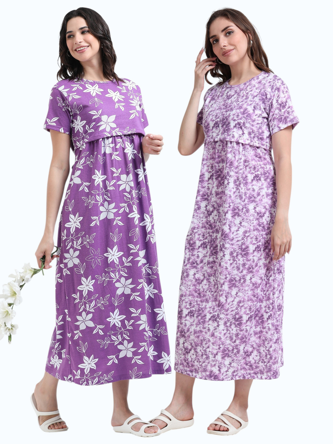 Image of Diyabeauty Women Maternity /Nursing Nighty (Multicolor)