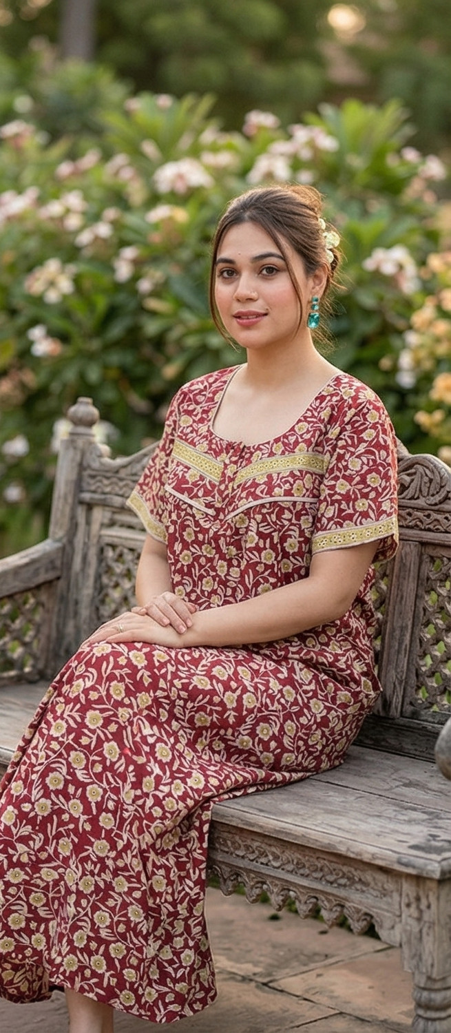 Image of RS Women Nighty (Maroon)