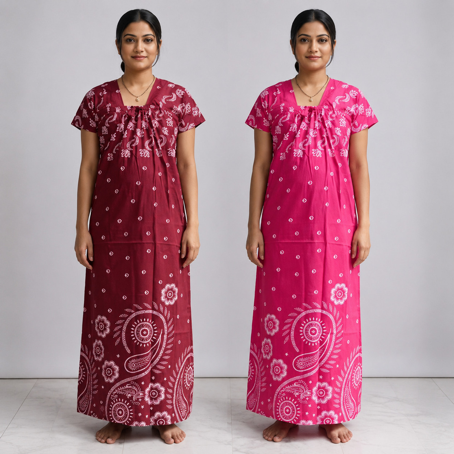 Image of HumaKart Pack of 2 Women Nighty (Multicolor)