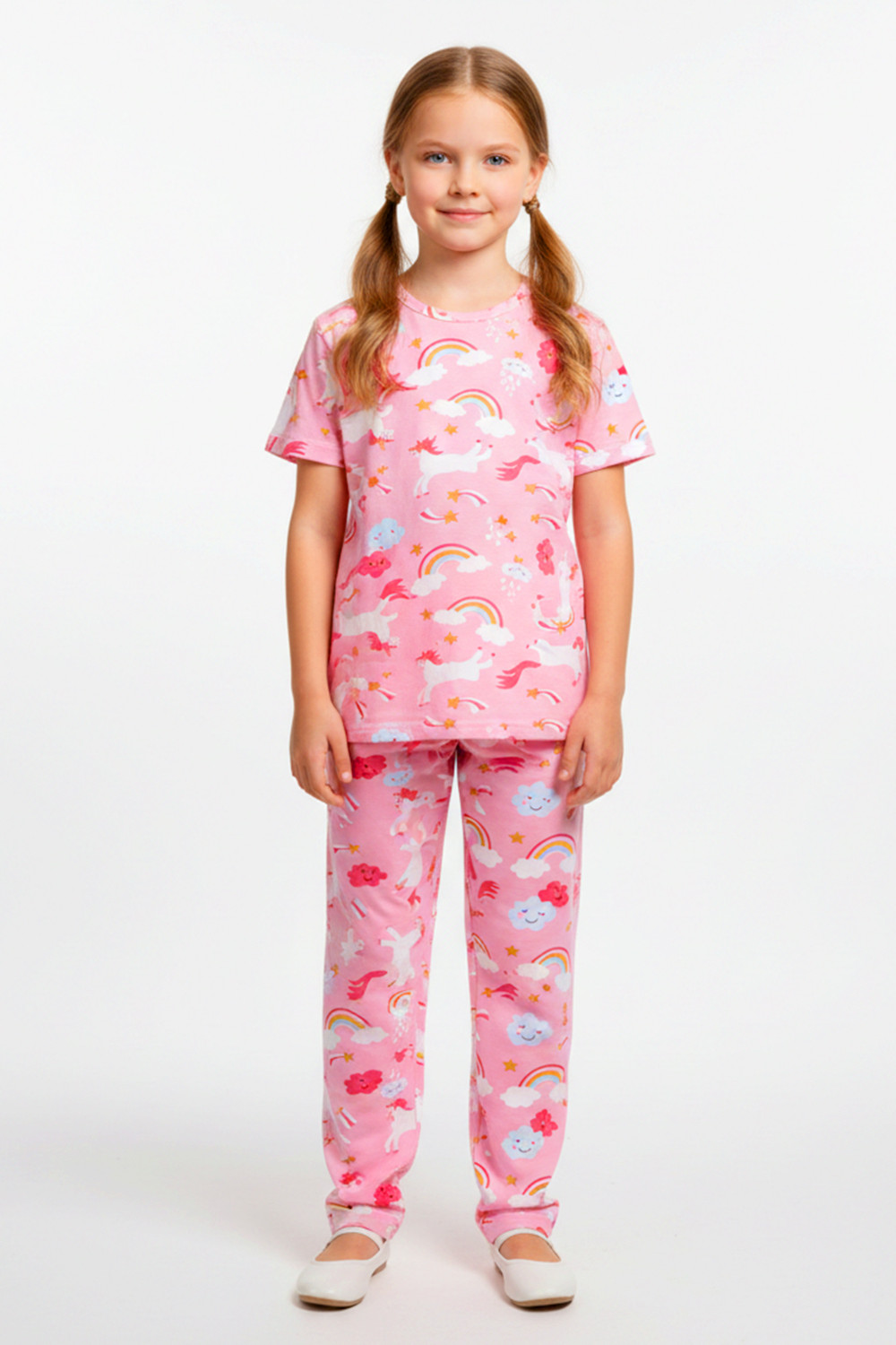 Image of foxyfox Girls Night Suit Set Pink Printed