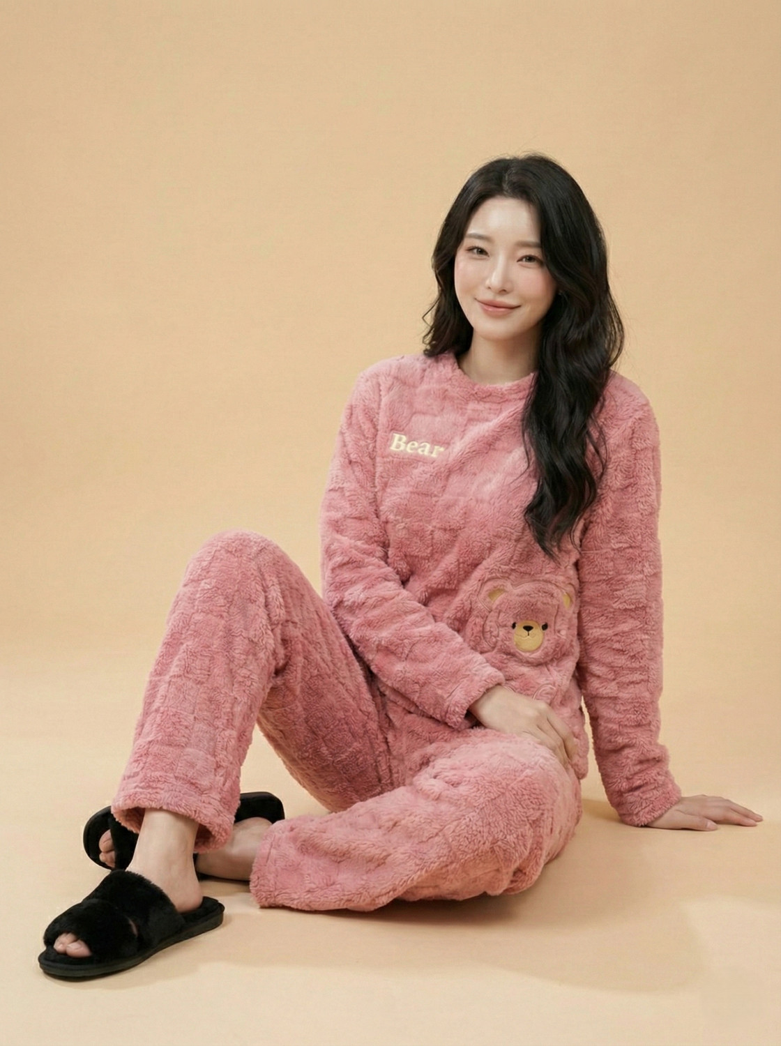 Image of Pollo Loco Women Night Suit Set Black Solid
