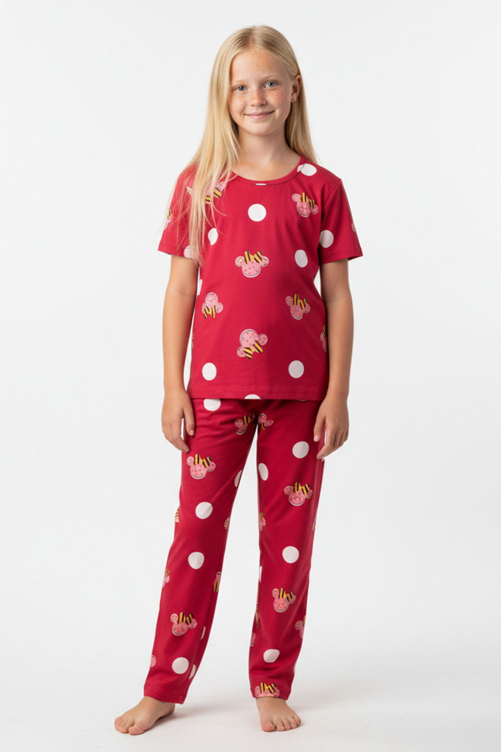 Image of foxyfox Girls Night Suit Set Pink Printed
