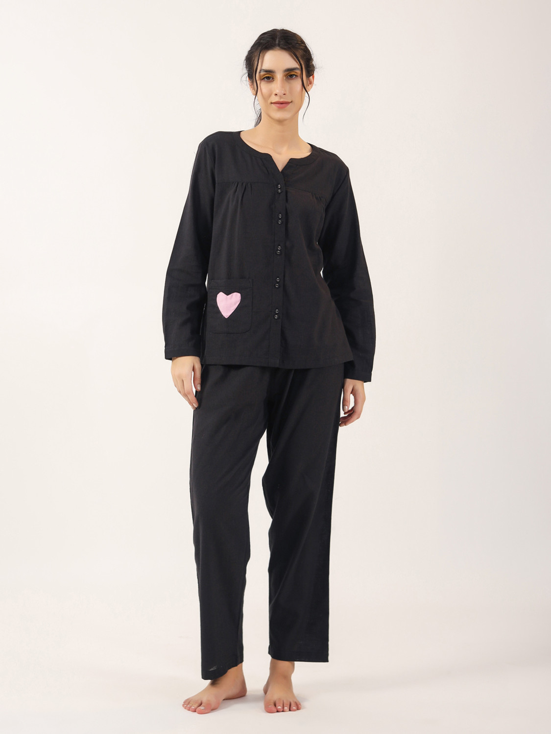 Image of ABHIJEETGARMENT Women Top & Pyjama Set Maroon Solid, Printed