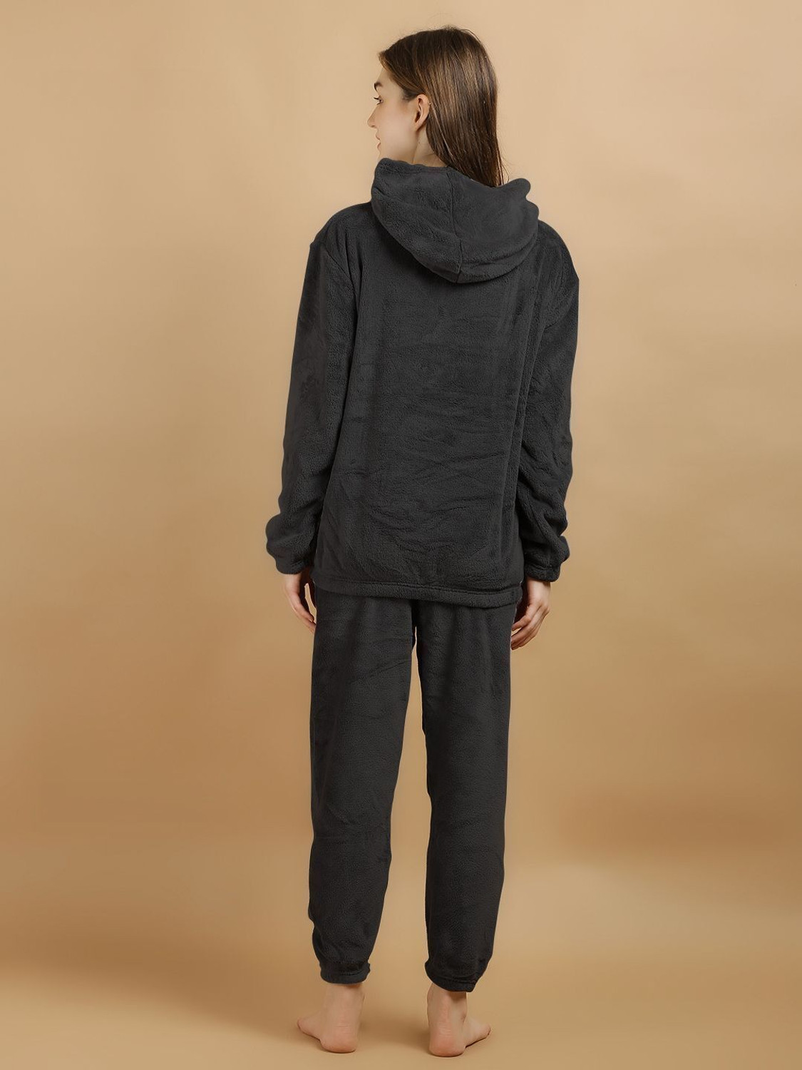 Image of Pollo Loco Women Night Suit Set Black Solid