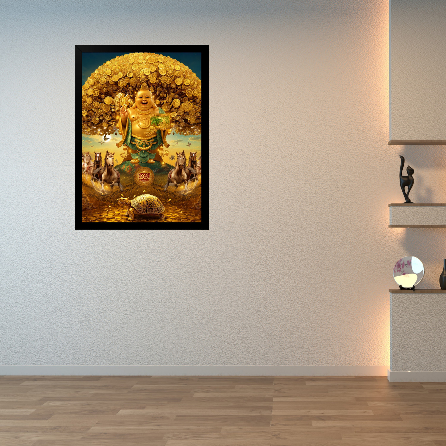 Image of Heritagecrafts Crystal Radha Photo With Golden Strip Digital Reprint 12 inch x 18 inch Painting (Without Frame)