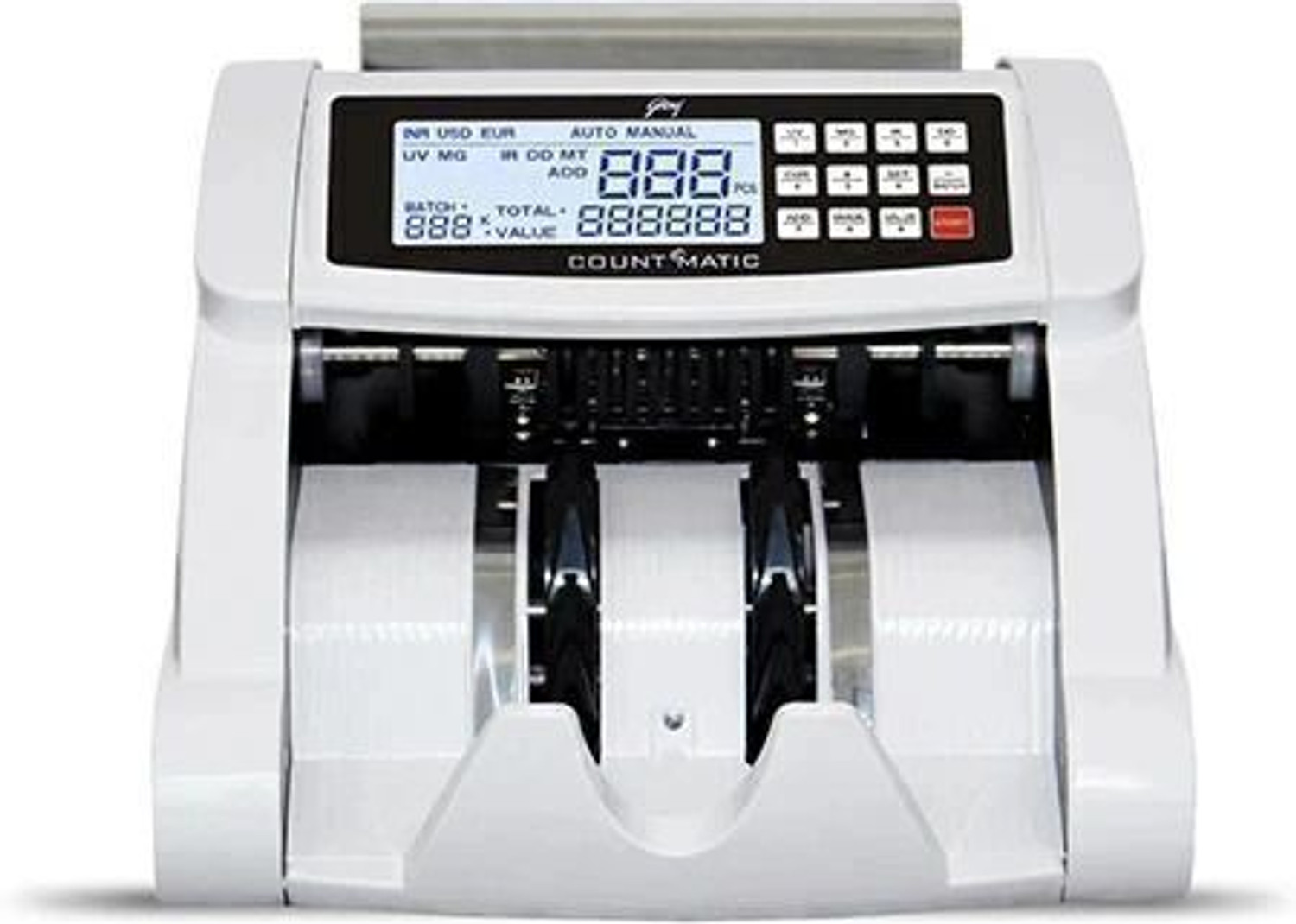 Image of Godrej Turbo Bundle Note Counting Machine, Speedly Vacuum Counter with Dual LED Display Note Counting Machine (Counting Speed - 1200 notes /min)