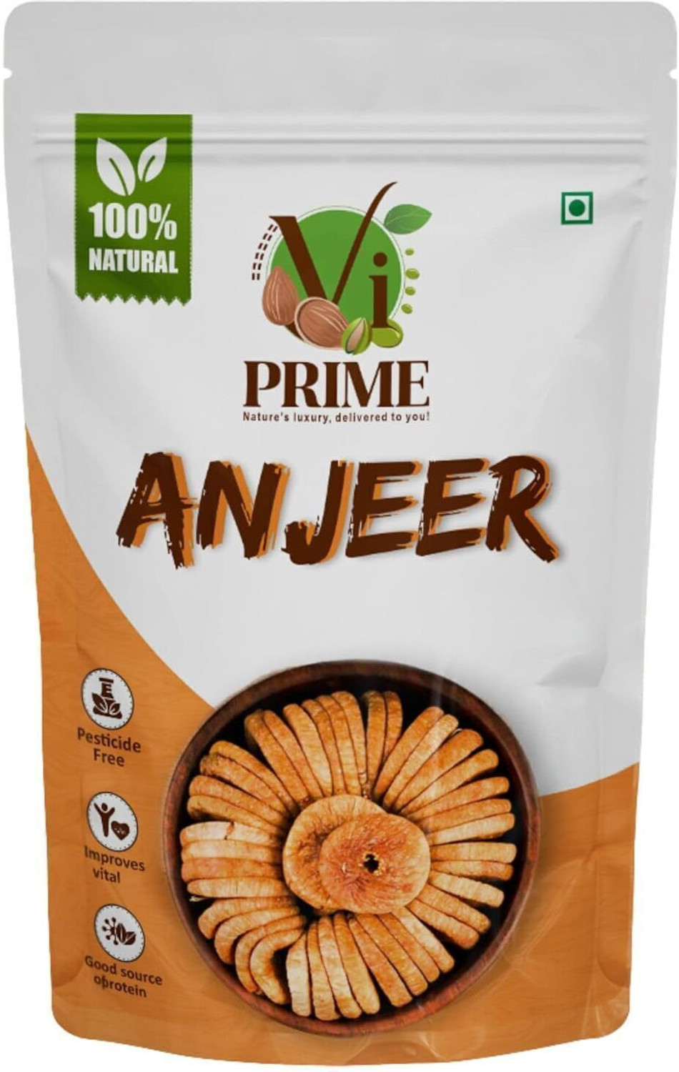 Image of VI PRIME Dried Figs Afghani Anjeer Dry Fruits Pouch| Medium Size Anjir Figs (1 x 250 g)