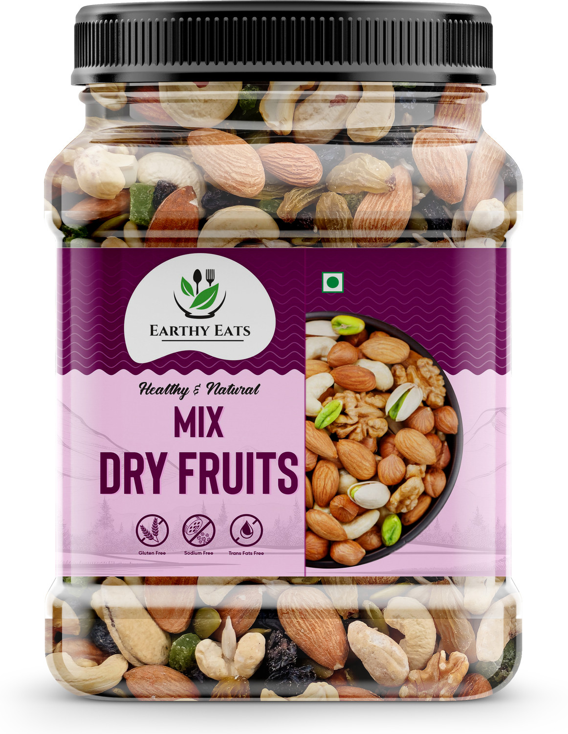 Image of Earthy Eats 7 in 1 Superfood Almonds, Pumpkin, Sunflower Seeds, Amla, Raisins, Cashew Apricots (1 x 1000 g)