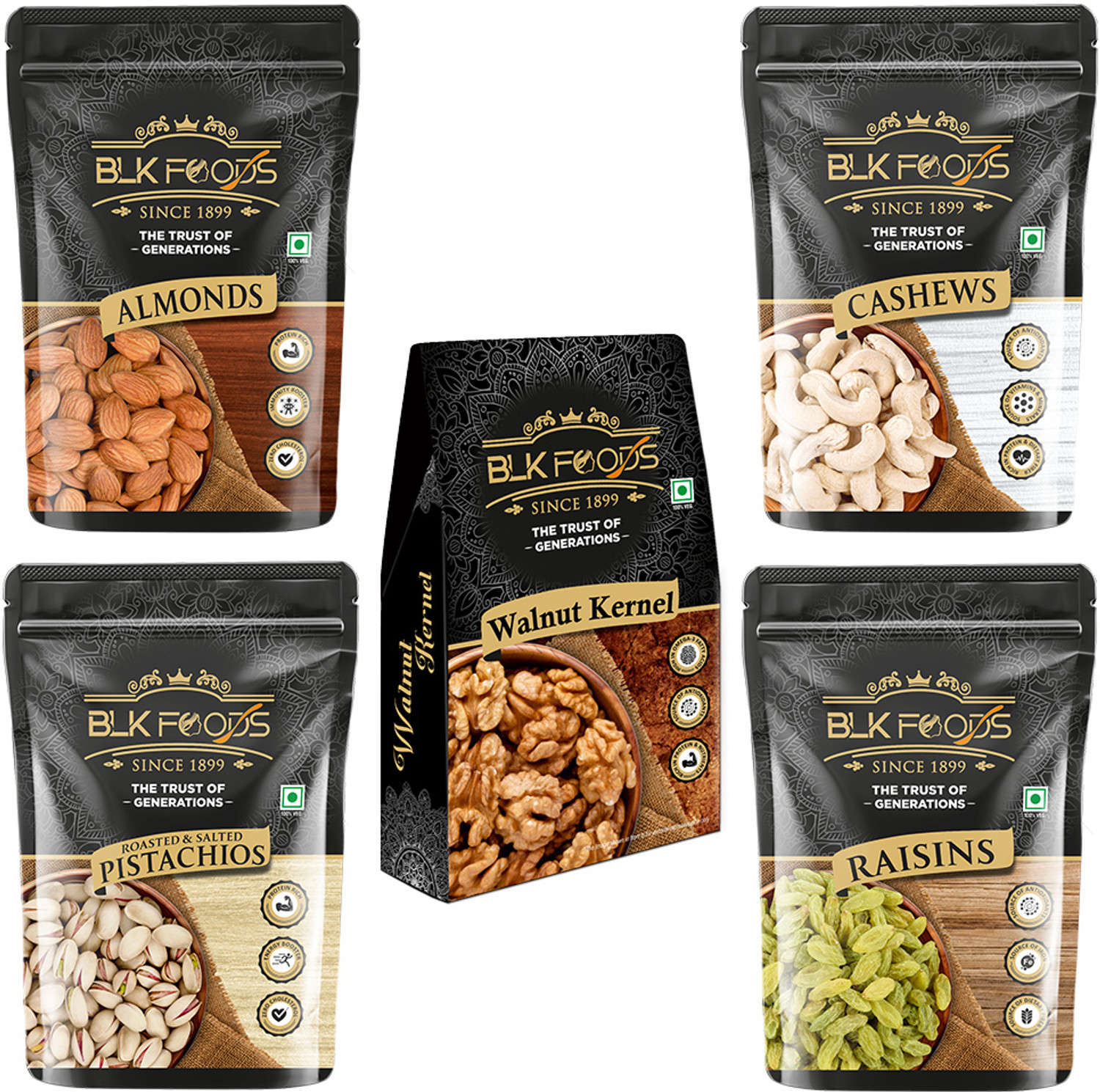 BLK FOODS बीएलके फूड्स ड्राई फ्रूट्स कॉम्बो पैक ओएफ हेल्थी - Image 1