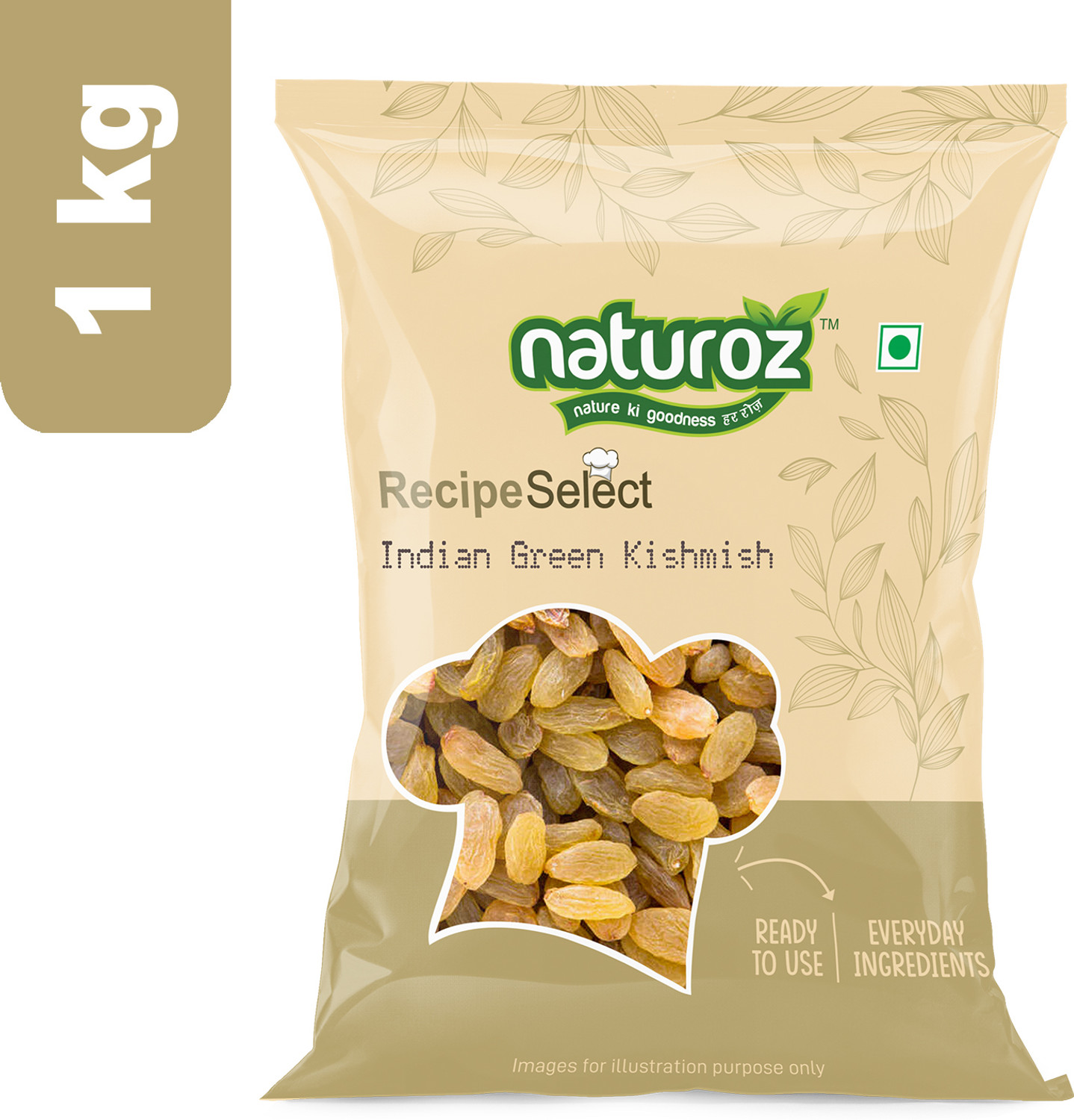 Image of Naturoz Indian Green Kishmish 200g Pack of 4 Raisins (4 x 200 g)