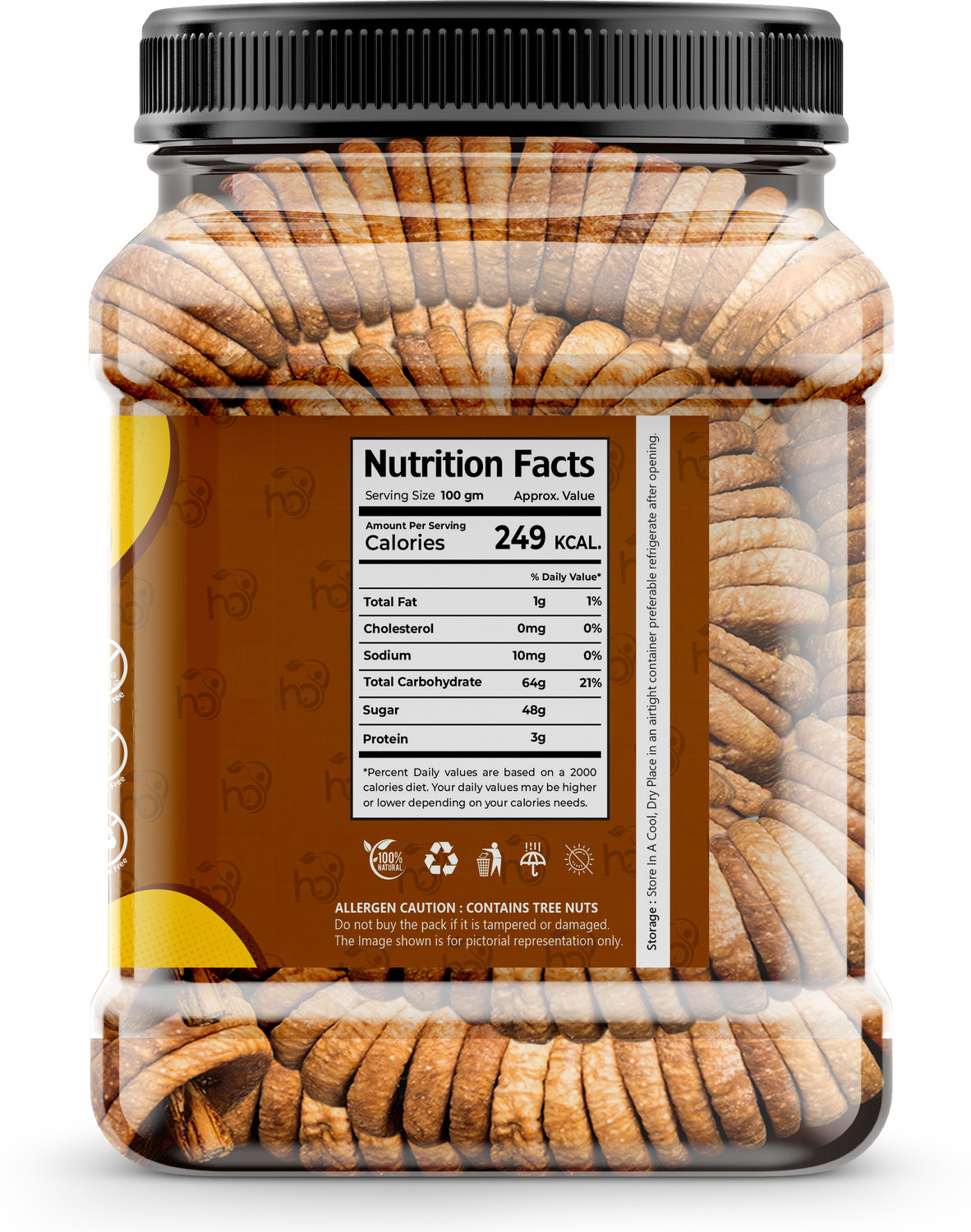Image of HENLEY Premium Natural Afghani Anjeer 1kg | Rich in Iron | Fibre & Vitamins Dry Figs Figs (1 x 1000 g)