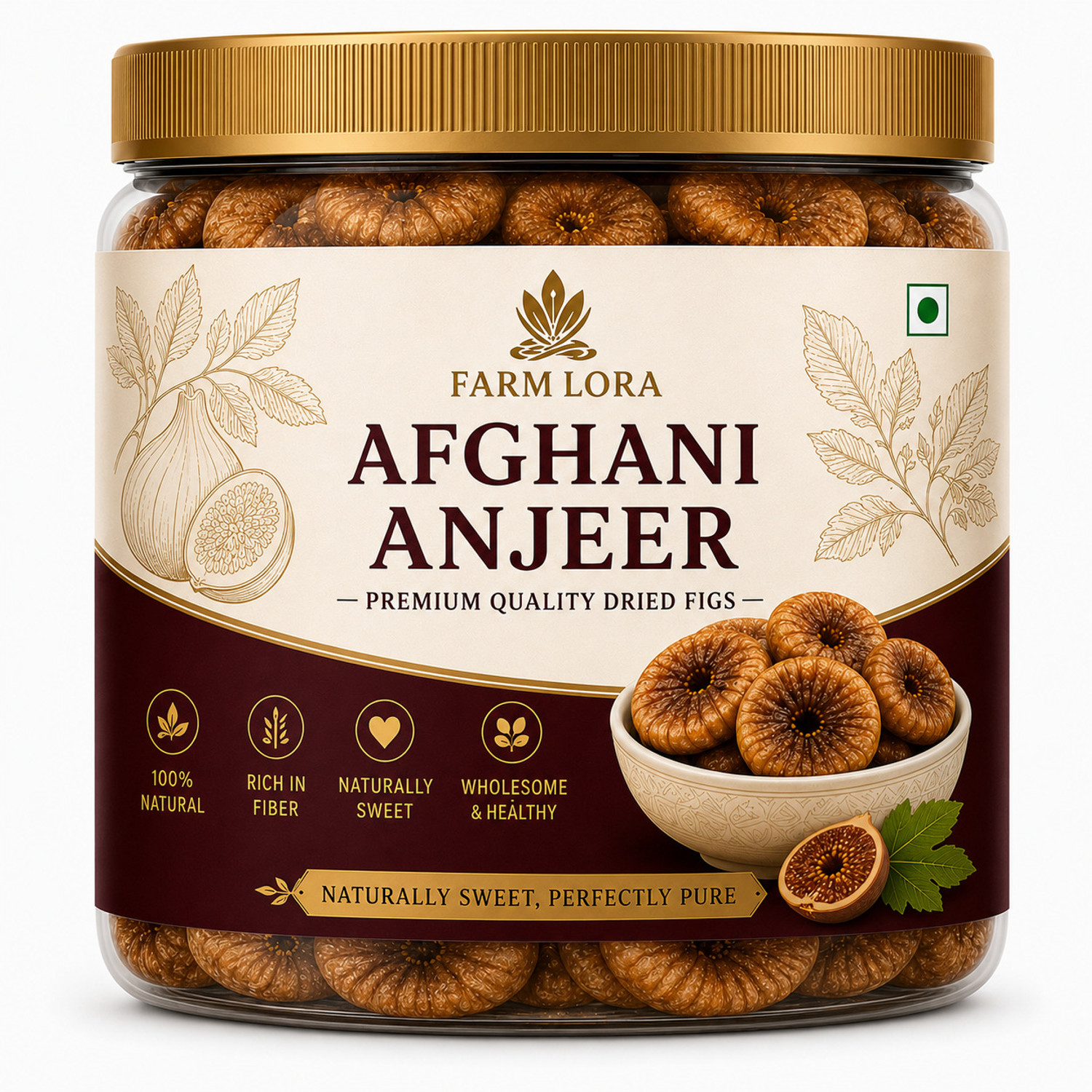 Image of Farmlora Premium Afghani Figs 500 Grams Figs Figs (1 x 500 g) Figs (1 x 500 g)