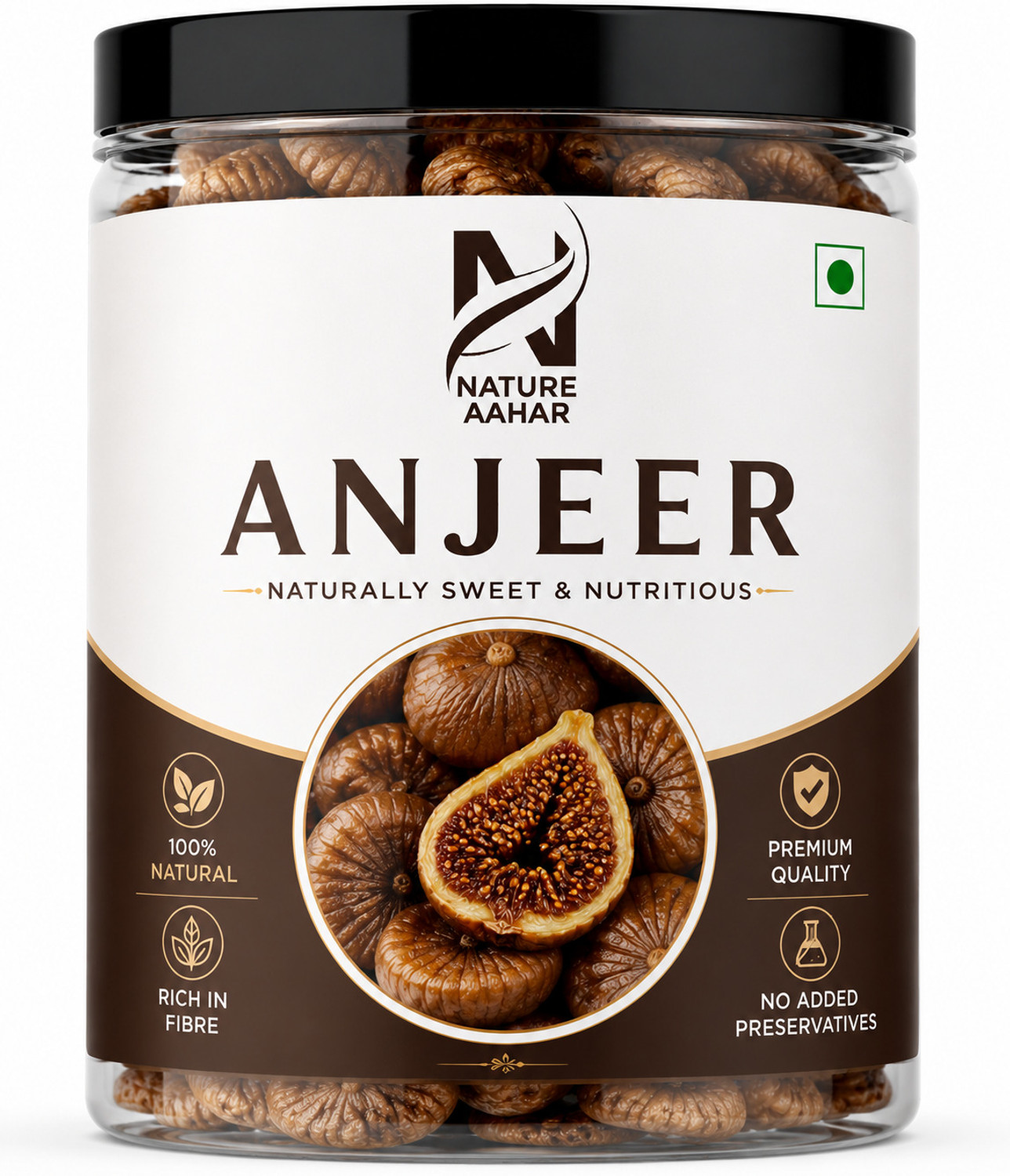 Image of Happy Harvest Anjeer Dry Fruits || Dried Figs- 1 kg-JAR Packing Figs (1 x 1000 g)