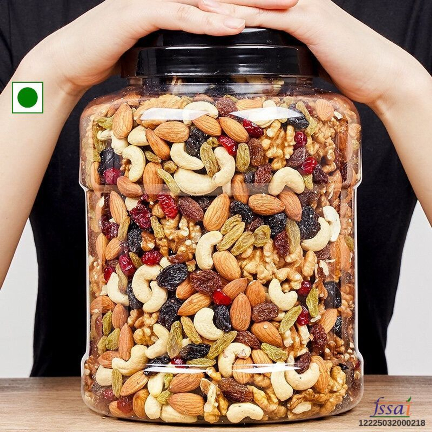 Image of frozen Mix Dry Fruits of Almond|Cashew, Apricot,|Green and Black Raisin| Dried Kiwi Filbert Nuts (1 x 500 g)
