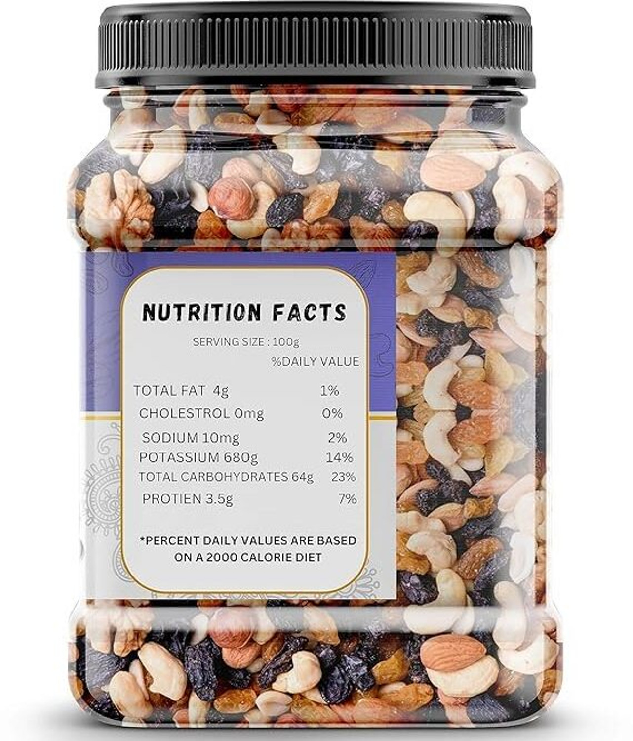 Image of AFGHANI FARM Mixed Nuts & Dry Fruits - Daily Nutrition Boost | Almonds, Apricots, Cashews, Figs, Pistachios, Raisins, Dates, Apricots (1 x 1000 g)