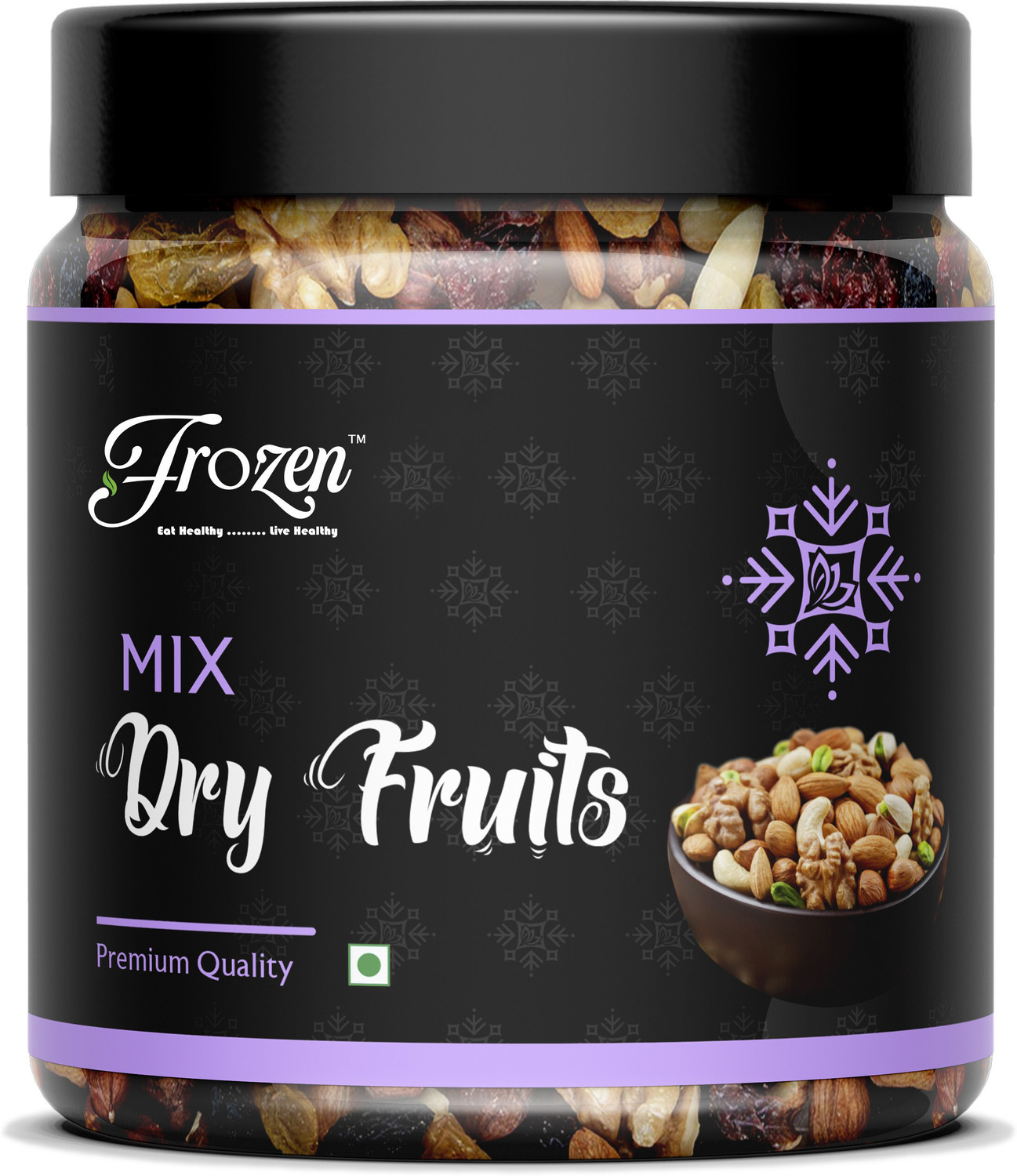 Image of frozen Mix Dry Fruits of Almond|Cashew, Apricot,|Green and Black Raisin| Dried Kiwi Filbert Nuts (1 x 100 g)