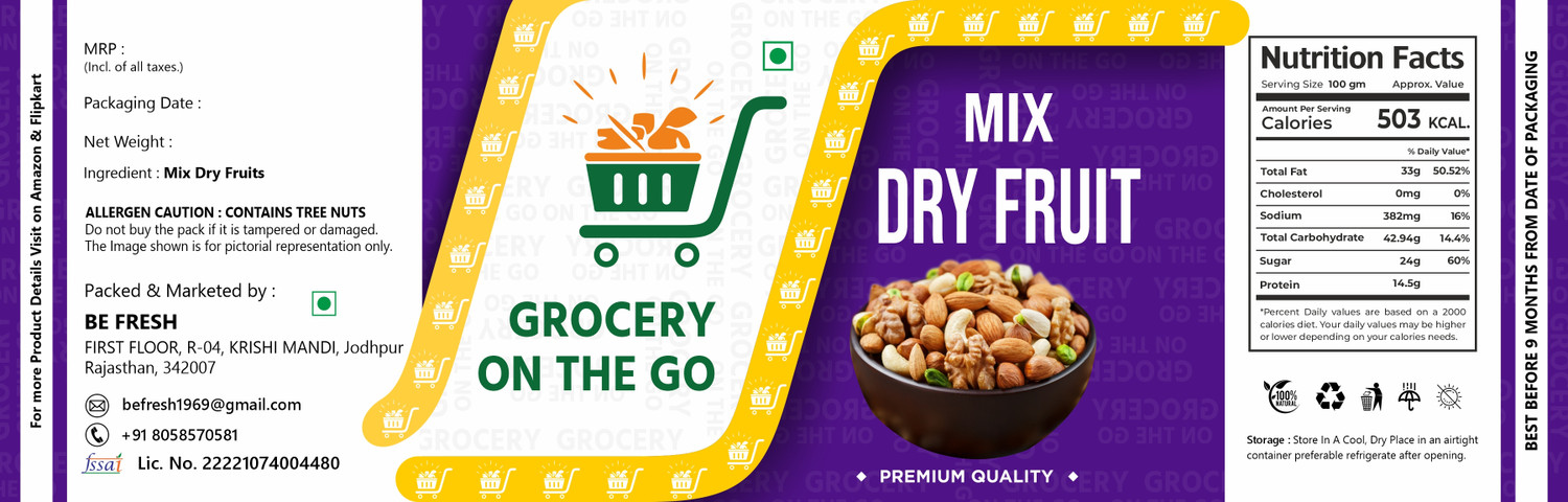 Image of GROCERYONTHEGO 53MixDryFruits1kgCashewAlmondRaisinsWallnutsPistachiosAnjeerBlackRaisinsApricot (1 x 1 kg)