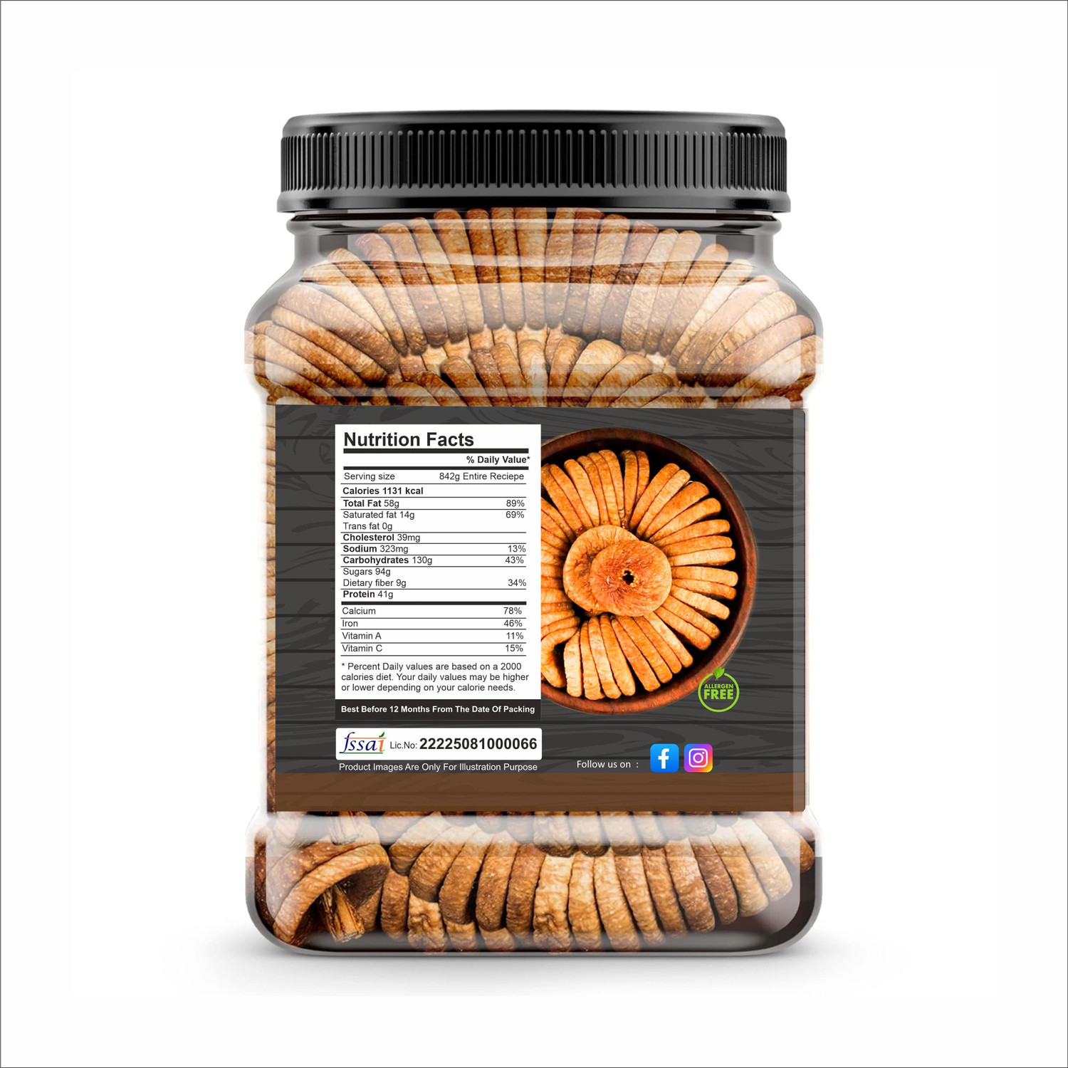 Image of VI PRIME Dried Figs | Afghani Anjeer Dry Fruits | Medium Size Anjir Figs (1 x 1 kg)