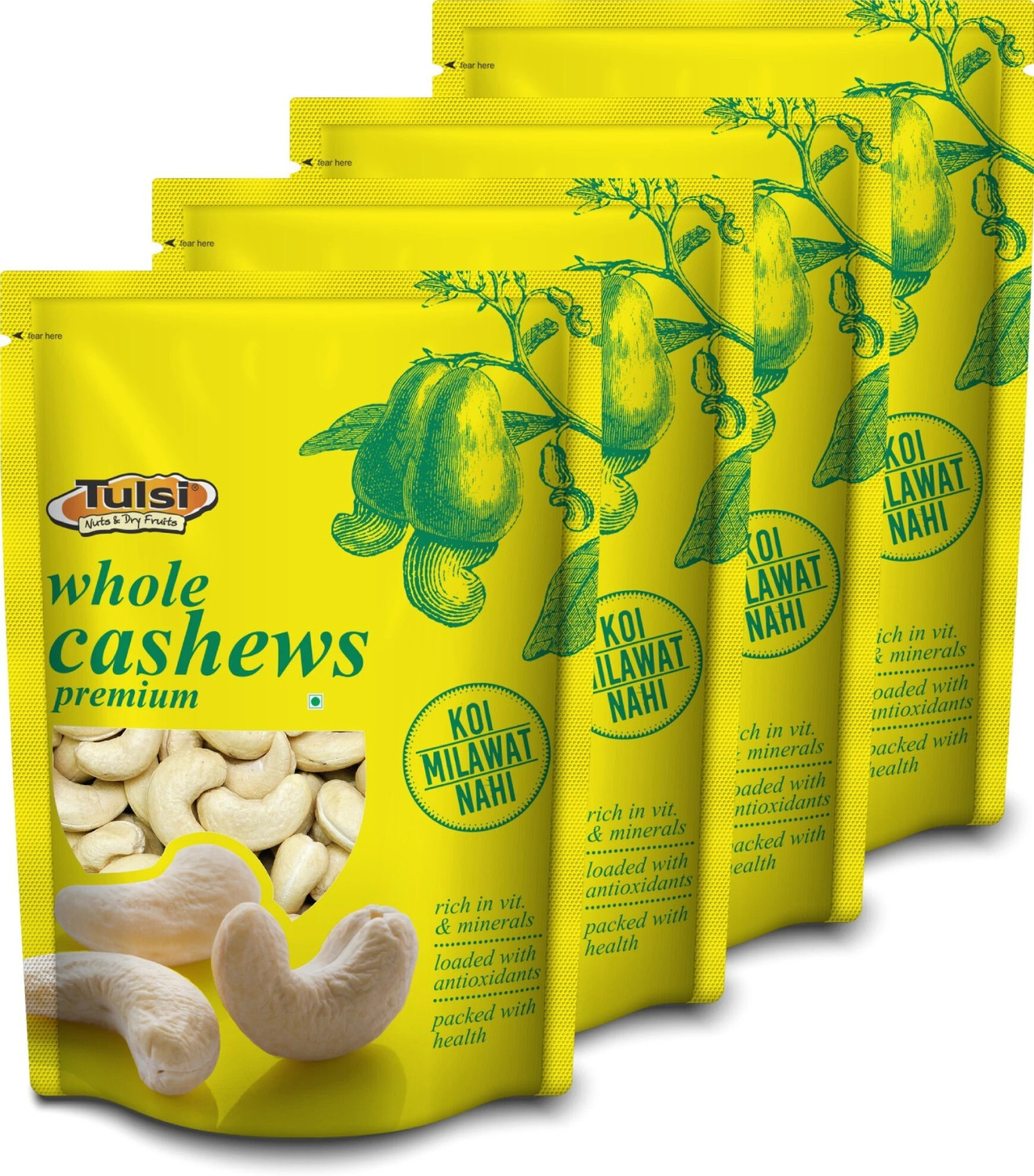 Image of Nature Purify Dry Fruit Combo (Almond + Cashew + Raisins + Apricot) - 200gm Each Almonds, Cashews, Raisins, Apricots (4 x 200 g)