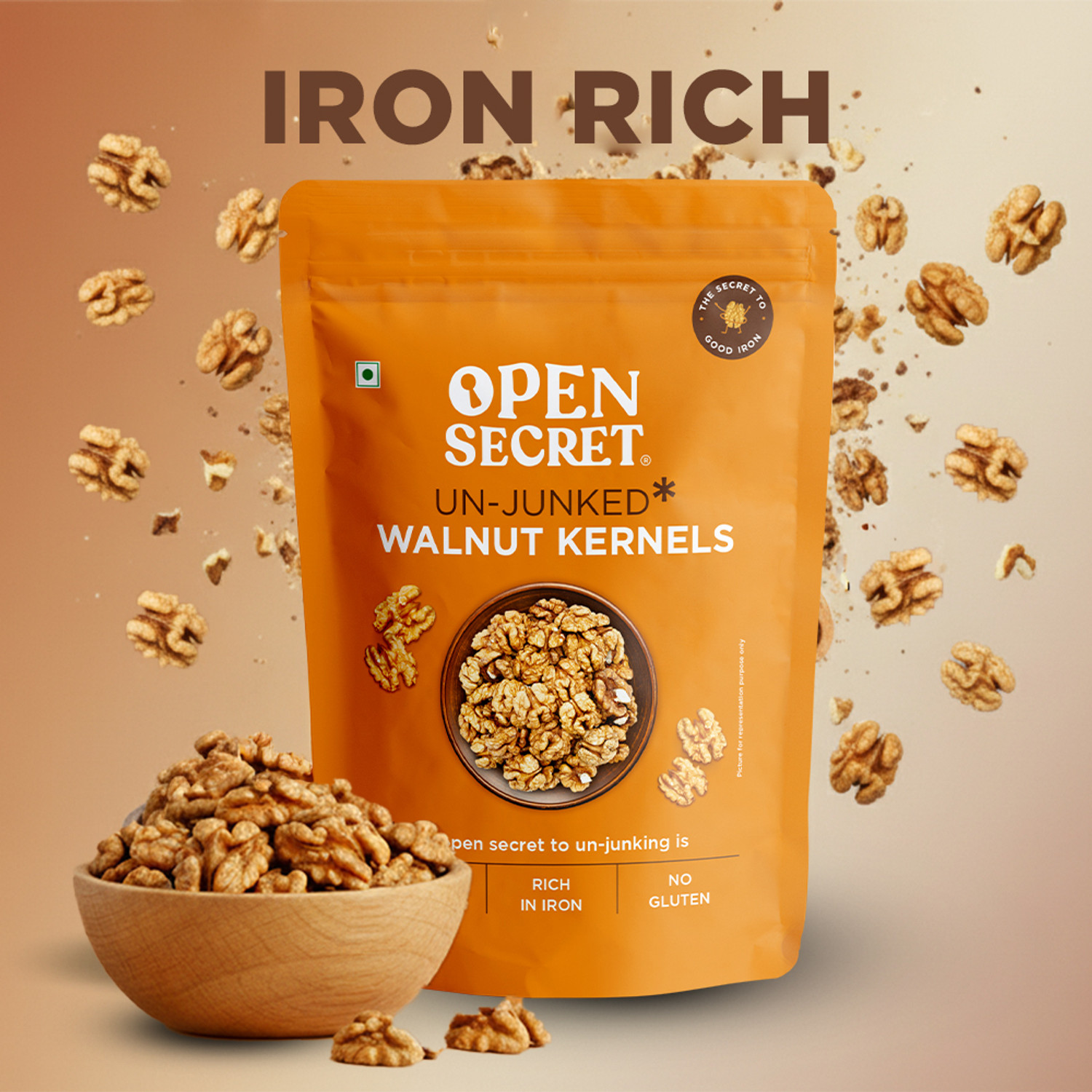 Image of NutriBites Walnut With Shell Pouch | Whole Walnuts | Fresh & Natural Dry Fruits Walnuts (1 x 250 g)