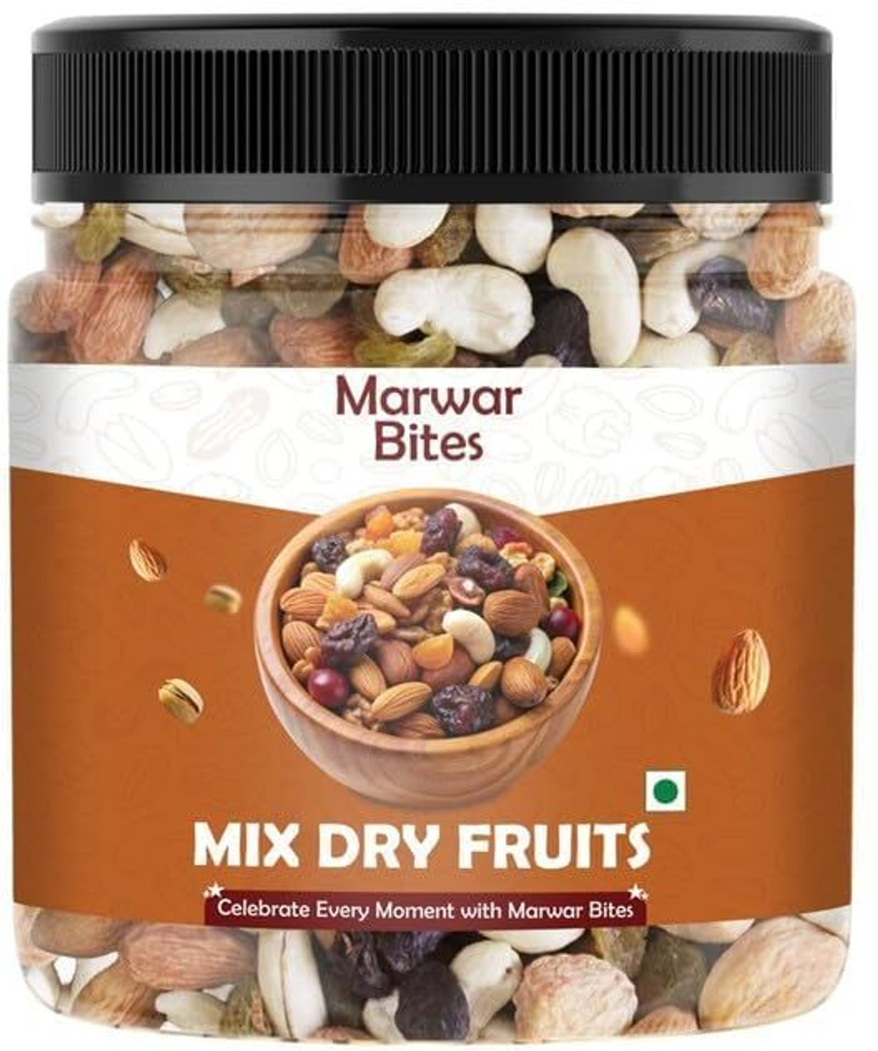 Image of Marwar Bites Premium Mixed Dry Fruits Crunchy Snack for All Ages Gifting Almonds, Apricots, Cashews, Dates, Figs, Pistachios, Raisins, Walnuts (1 x 500 g)