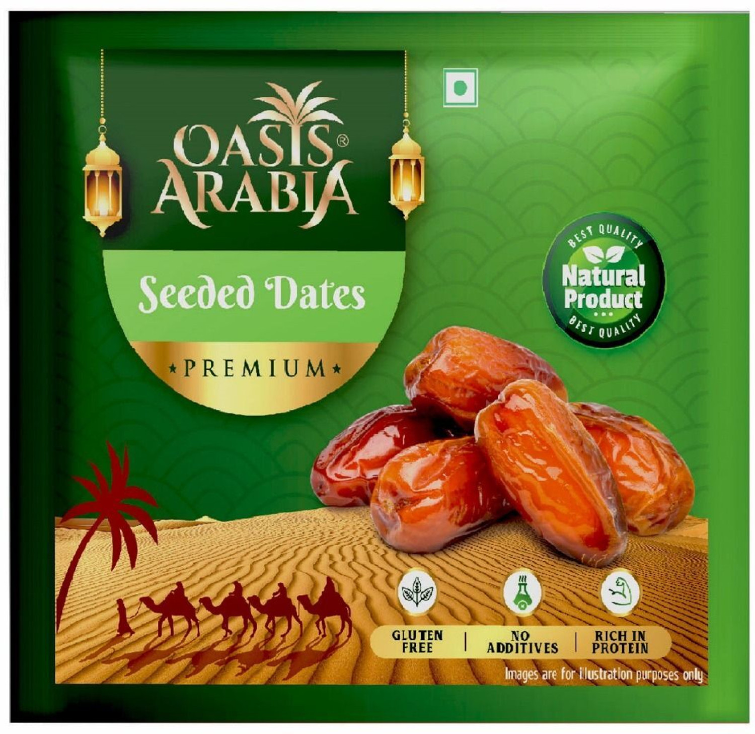 Image of Freshtige Khajur Dates with Seeds | Arabian Dates | Dry Fruit Regular Dates | Pin Khajoor (Vaccum Packing) Dates (1 x 500 g)