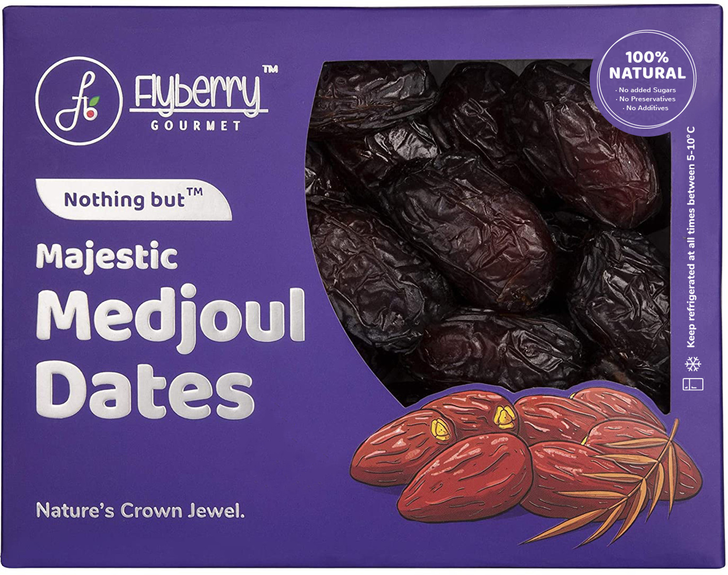 Image of Flyberry Gourmet Jumbo Medjoul|100% Natural|Rich in Calcium, Iron & Potassium Dates (1 x 2.5 kg)