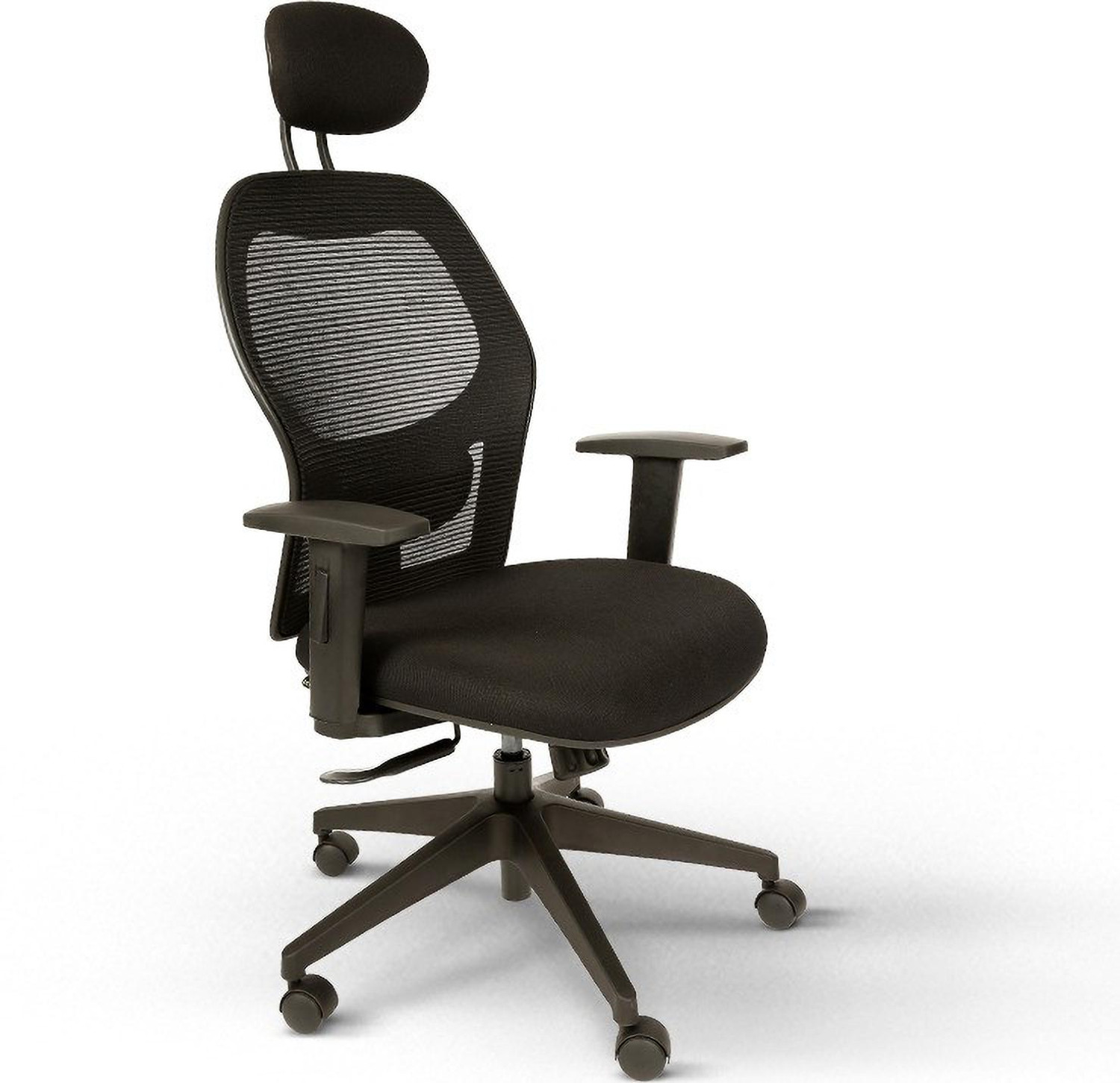 Image of pace seating Home and Office Y Mesh Chair, High Back Mesh Ergonomic with Adjustable Armrests Nylon Office Conference Chair (Black, Optional Installation Available)