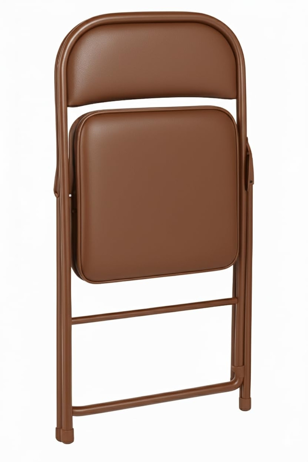 Image of DPI Metal Folding Chair Upholstered Leatherette for Space-Saving Design for Home Cotton Study Folding Chair (BROWN NEW MODEL, Set of 4, Pre-assembled)