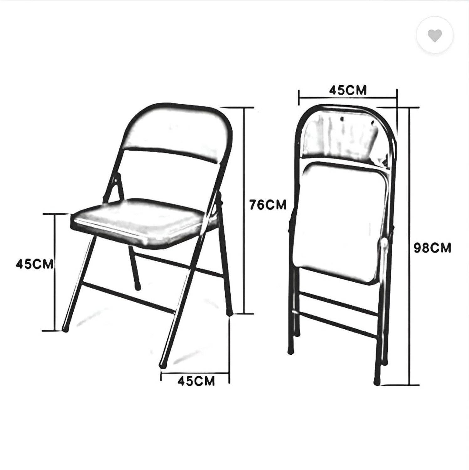 Image of DPI Metal Folding Chair Upholstered Leatherette for Space-Saving Design for Home Cotton Study Folding Chair (BROWN NEW MODEL, Set of 4, Pre-assembled)