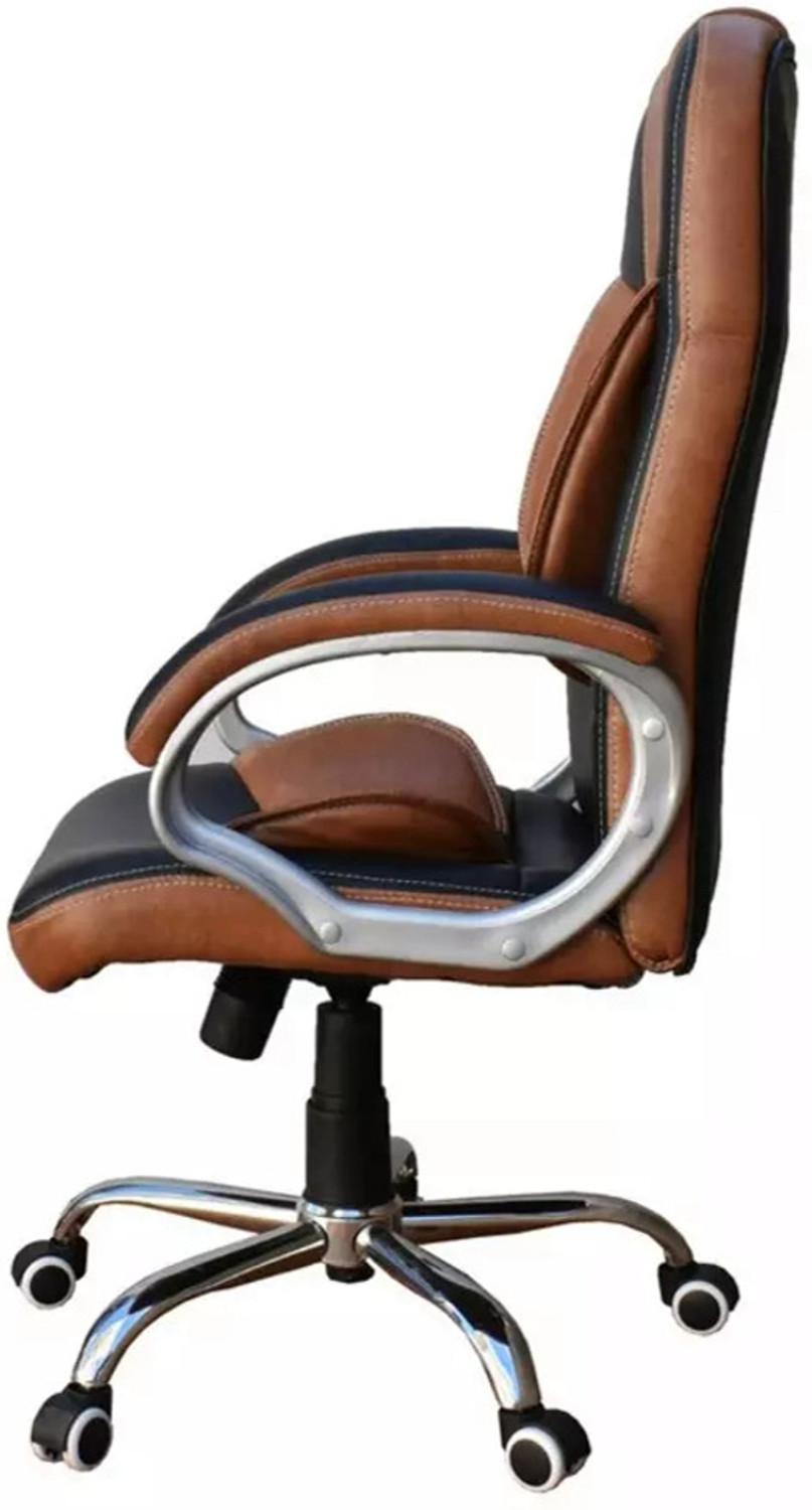 Image of Palarial High-Back Ergonomic Office Chair with Dual-Tone, Lumbar Support Leatherette Office Executive Chair (Brown, Black, Knock Down)