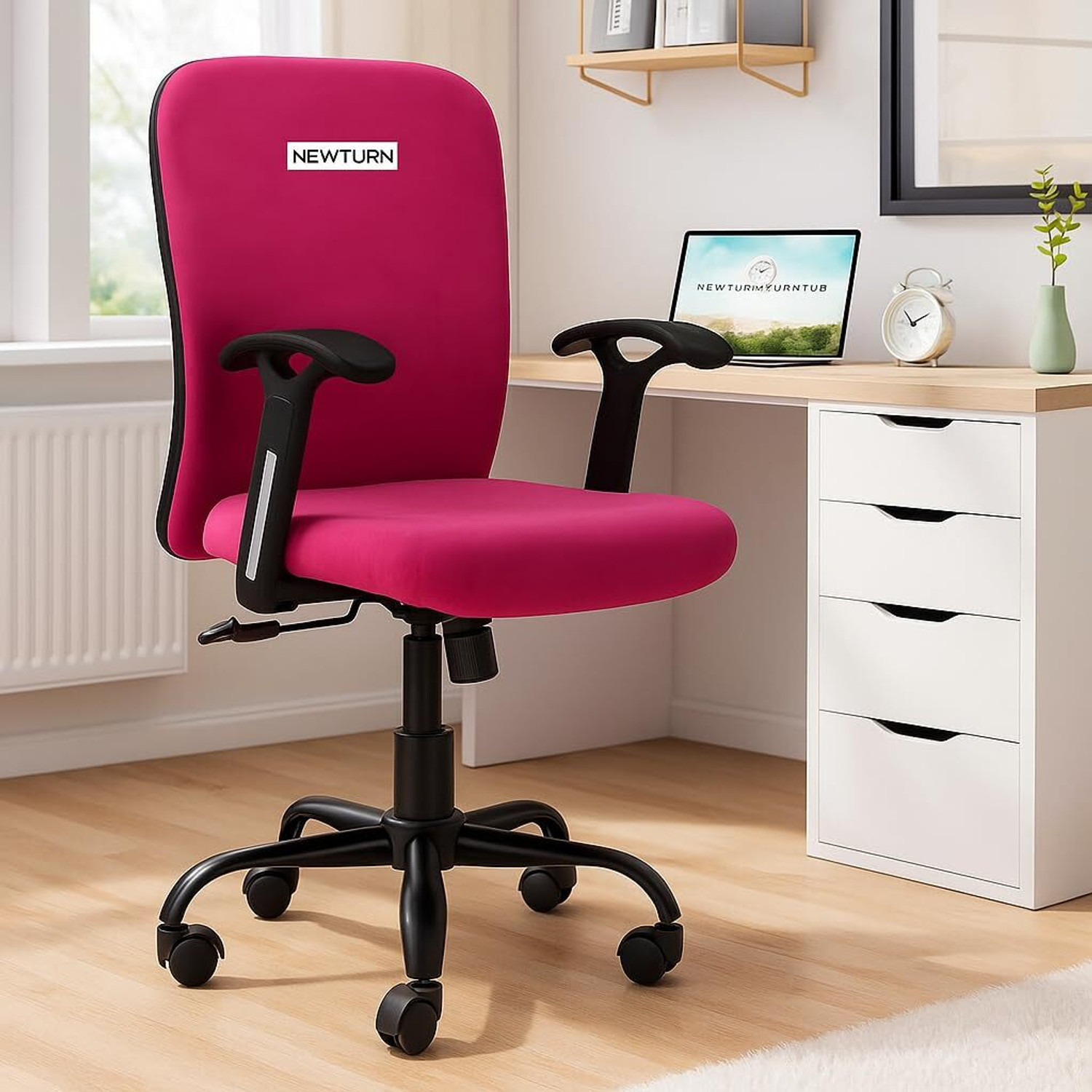 Image of Furnix NA Office Adjustable Arm Chair (Sliver, Black, DIY(Do-It-Yourself))