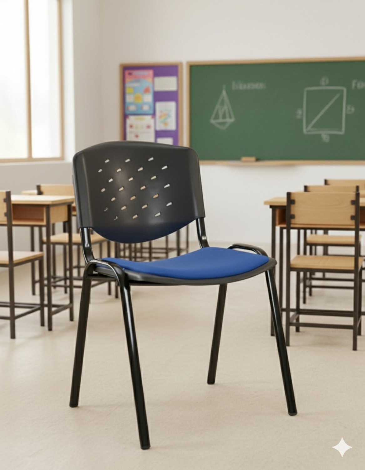 Image of pace seating Home and Office Y Mesh Chair, High Back Mesh Ergonomic with Adjustable Armrests Nylon Office Conference Chair (Black, Optional Installation Available)
