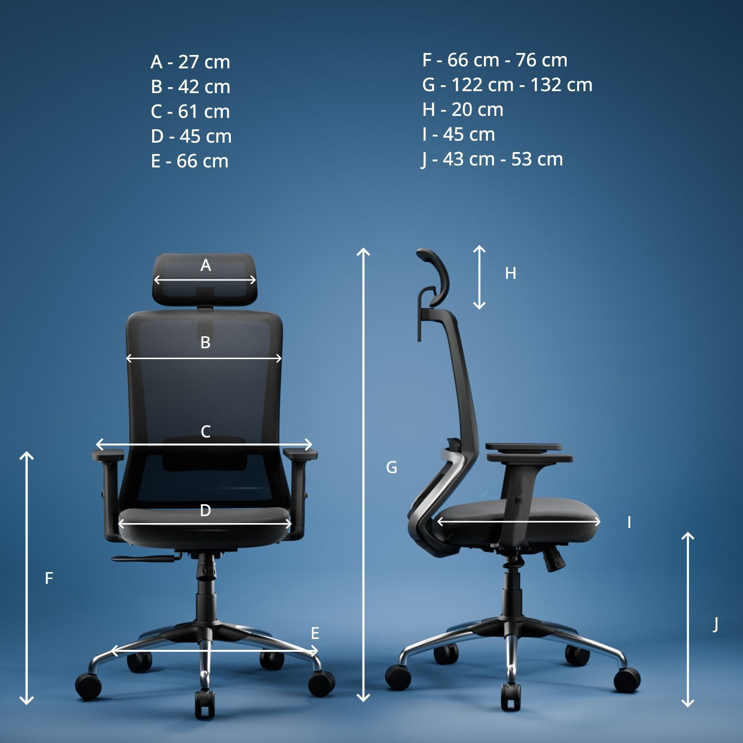 Image of Vergo Inspire High Back Ergonomic Chair, 1D Armrests, Metal Base, Home, Desk, Study Mesh Office Adjustable Arm Chair (Black, DIY(Do-It-Yourself))