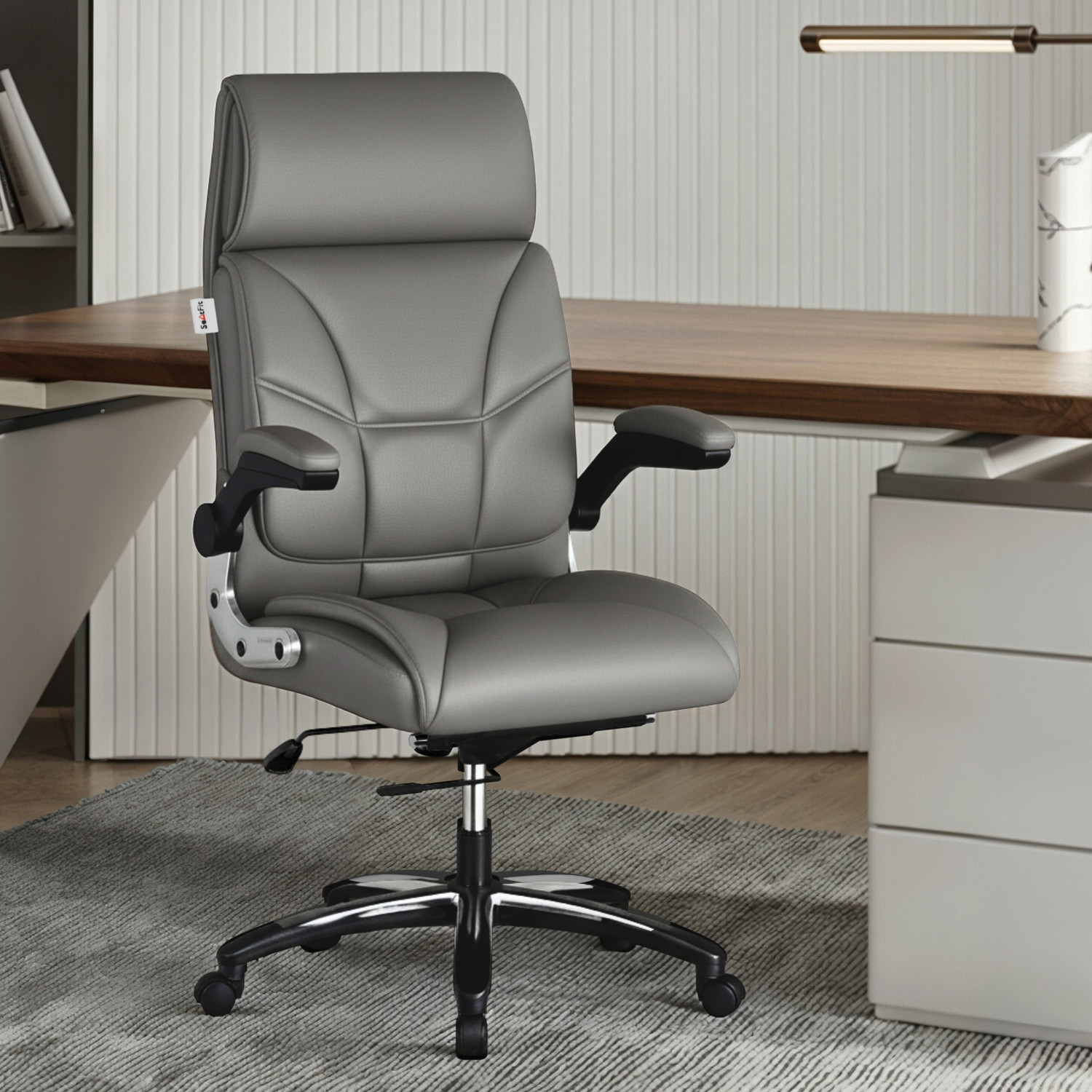 Image of Da URBAN Beatle Grey High Back Mesh Office Executive Chair (Grey, Optional Installation Available)