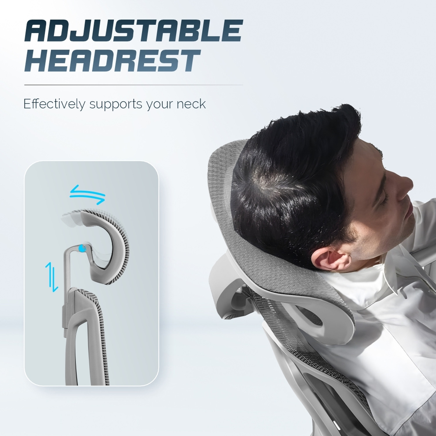 Image of Da URBAN Beatle Grey High Back Mesh Office Executive Chair (Grey, Optional Installation Available)
