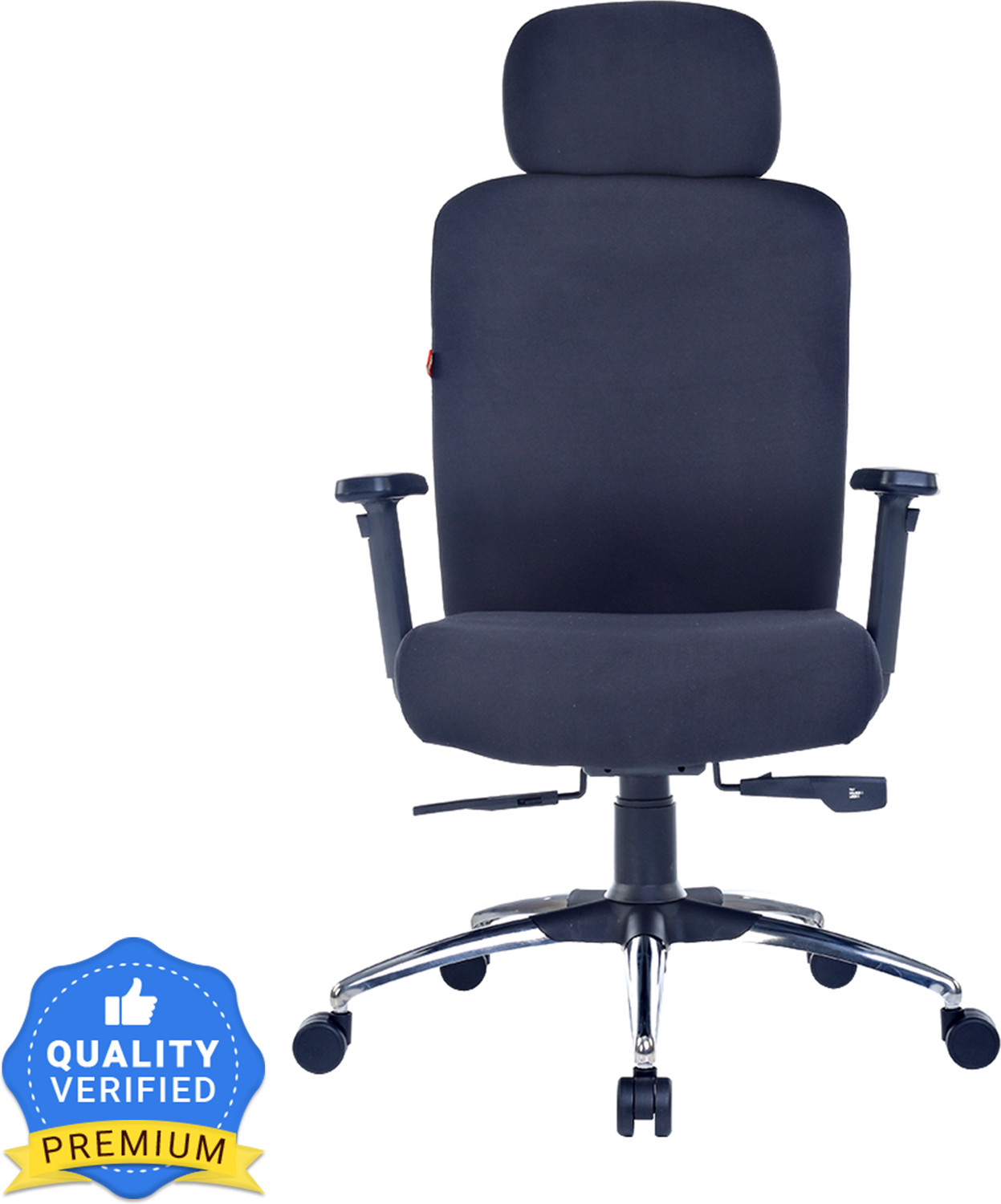 Image of Durian Oxford Premium High Back Fabric Office Arm Chair (Black, Knock Down)