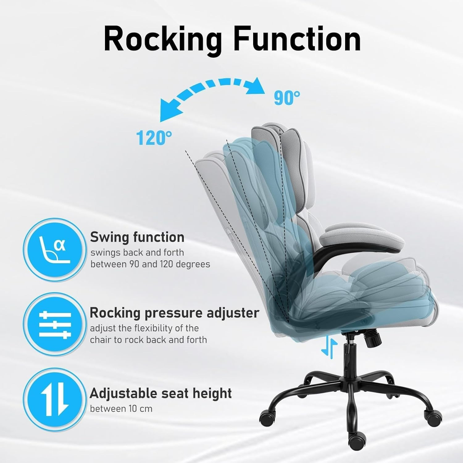 Image of TECHSEAT Leatherette Office Adjustable Arm Chair (Grey, DIY(Do-It-Yourself))