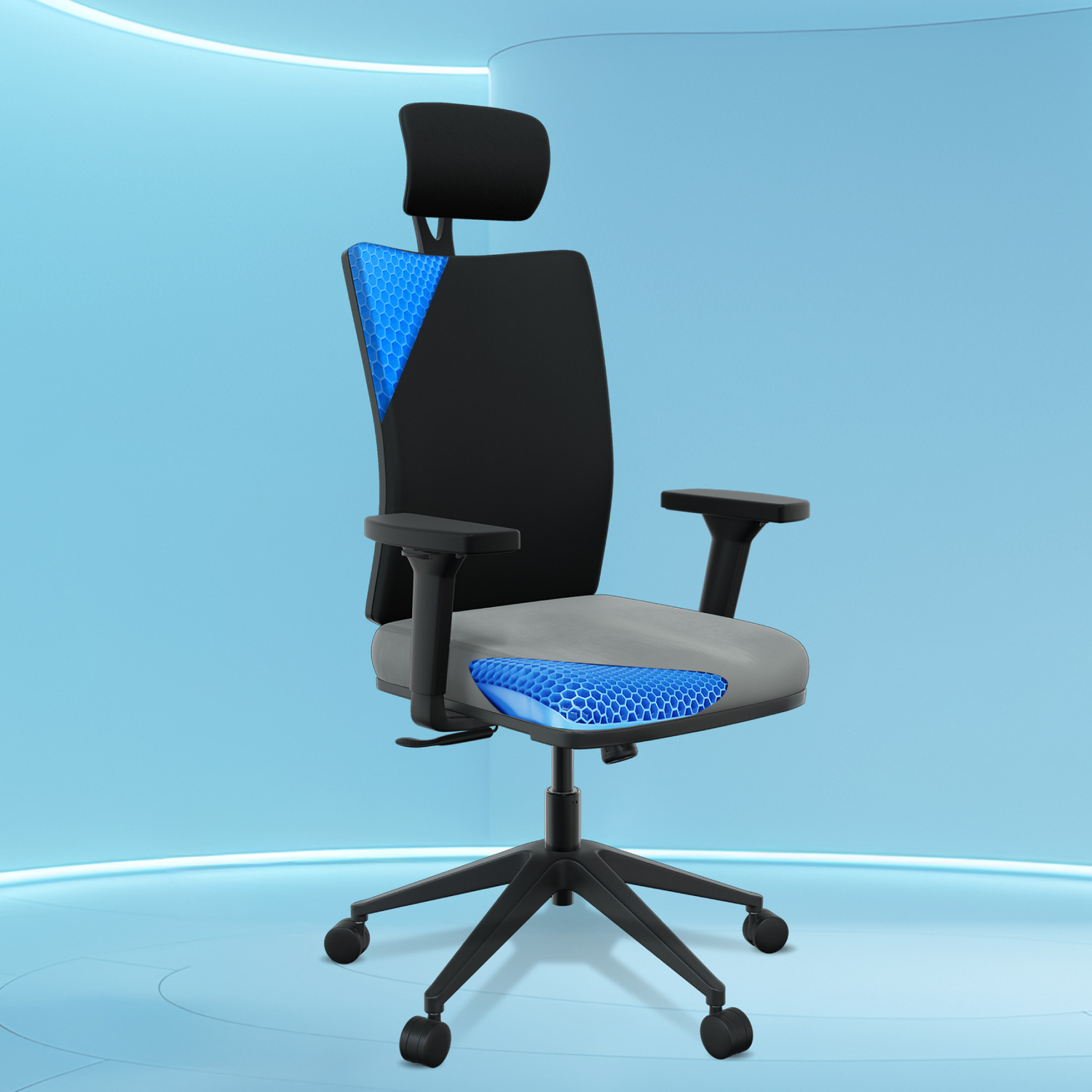 Image of Da URBAN Beatle Grey High Back Mesh Office Executive Chair (Grey, Optional Installation Available)