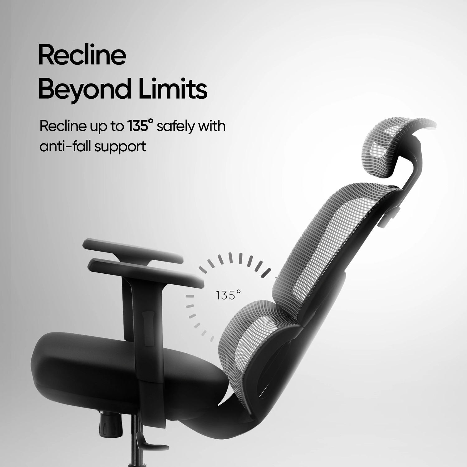 Image of Frido AeroMesh Ergo Chair, Adjustable Armrests & Headrest, 120kg Capacity Mesh Office Adjustable Arm Chair (Black, Knock Down)
