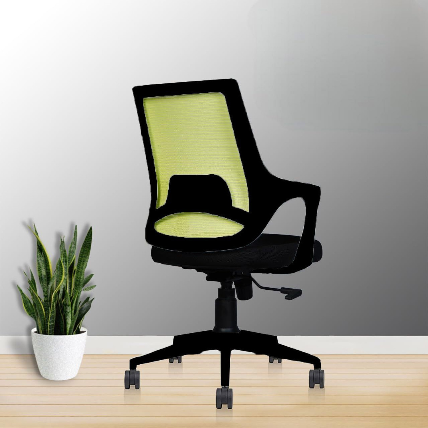 Image of pace seating Home and Office Y Mesh Chair, High Back Mesh Ergonomic with Adjustable Armrests Nylon Office Conference Chair (Black, Optional Installation Available)