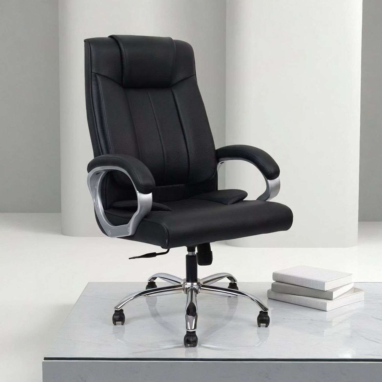 Image of Oakcraft Mesh Office Adjustable Arm Chair (Cyclone - Black, Optional Installation Available)